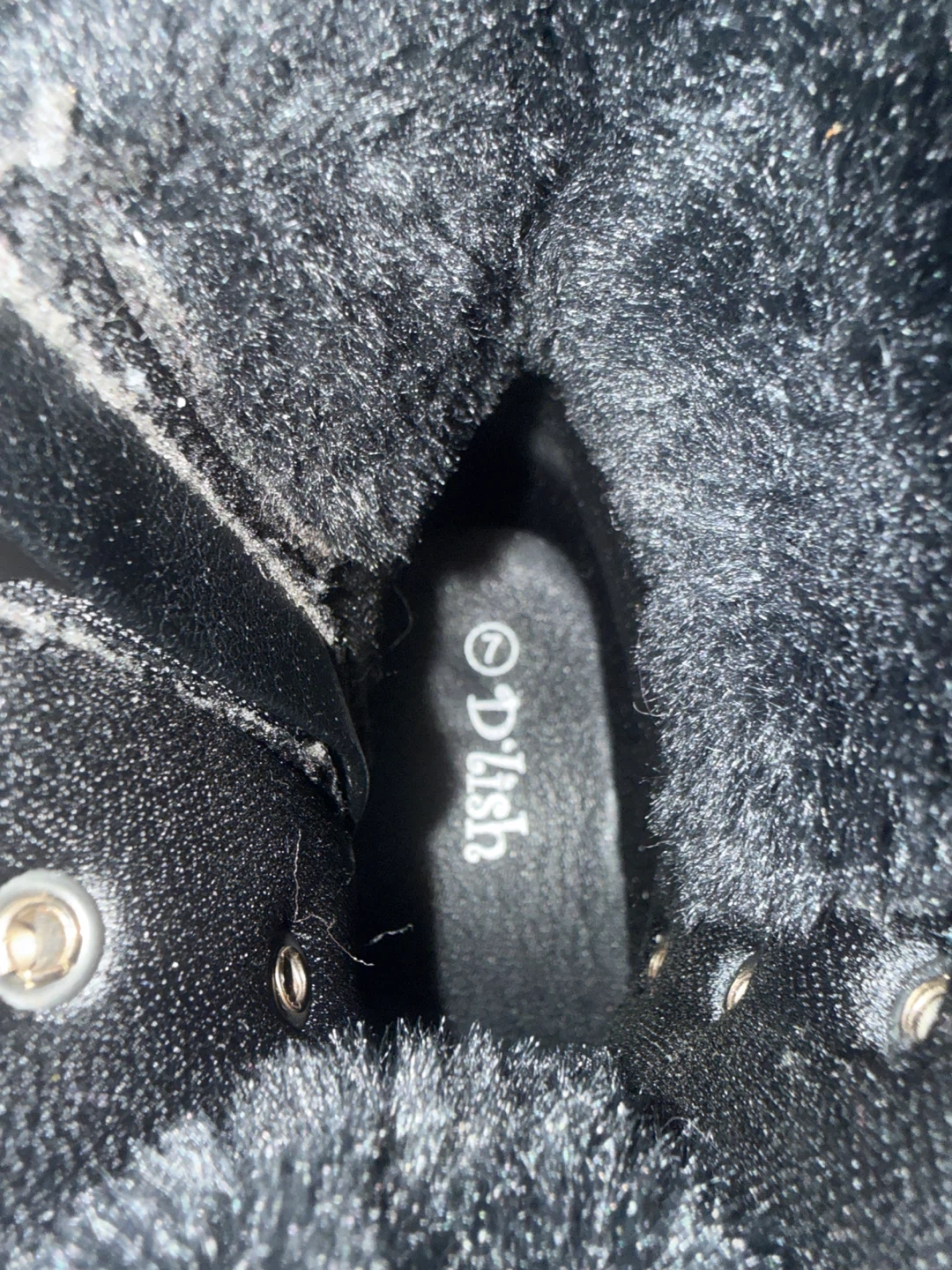 D'Lish Women's Black Faux Fur Lined Combat Boots Size 7 - photo 5