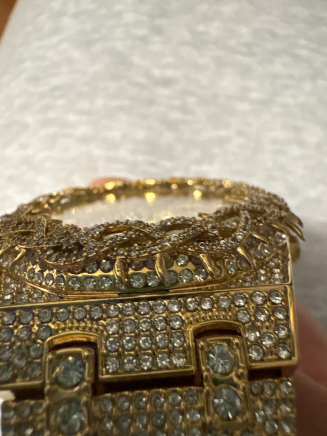 Gold-tone watch with rhinestones - photo 4