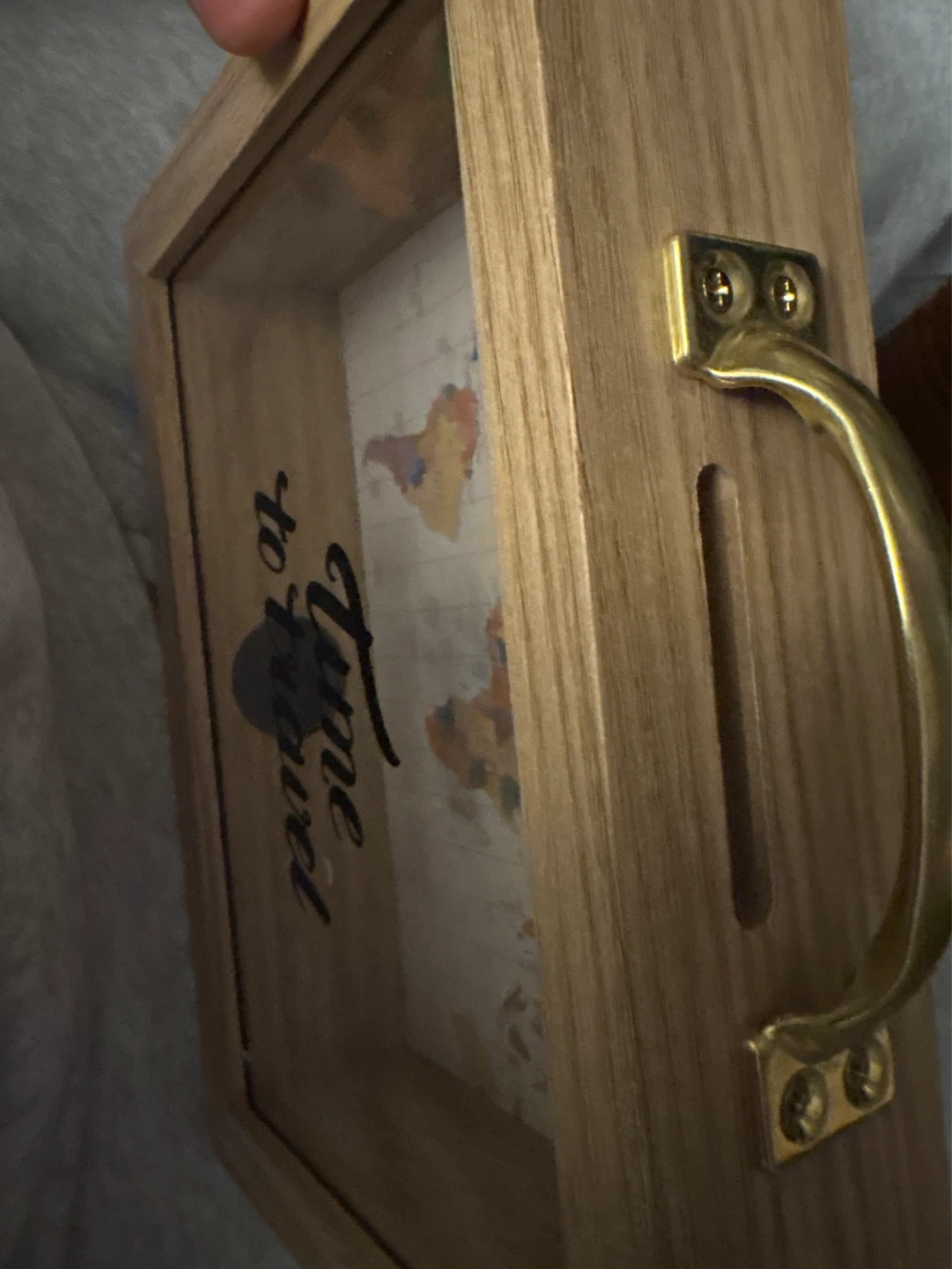 Wooden "Time to Travel" Piggy Bank - photo 2