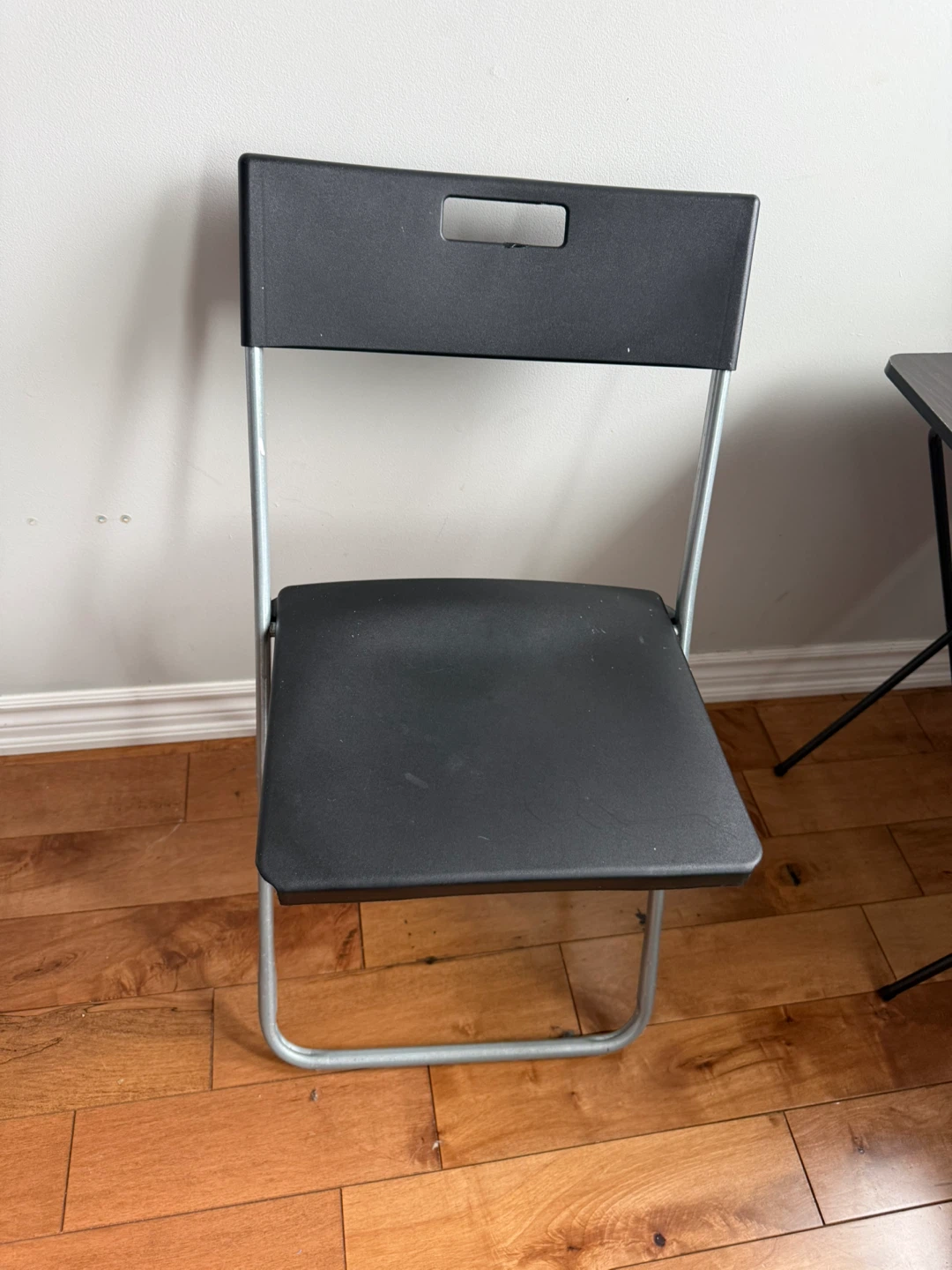 Black Folding Chair with Metal Frame
