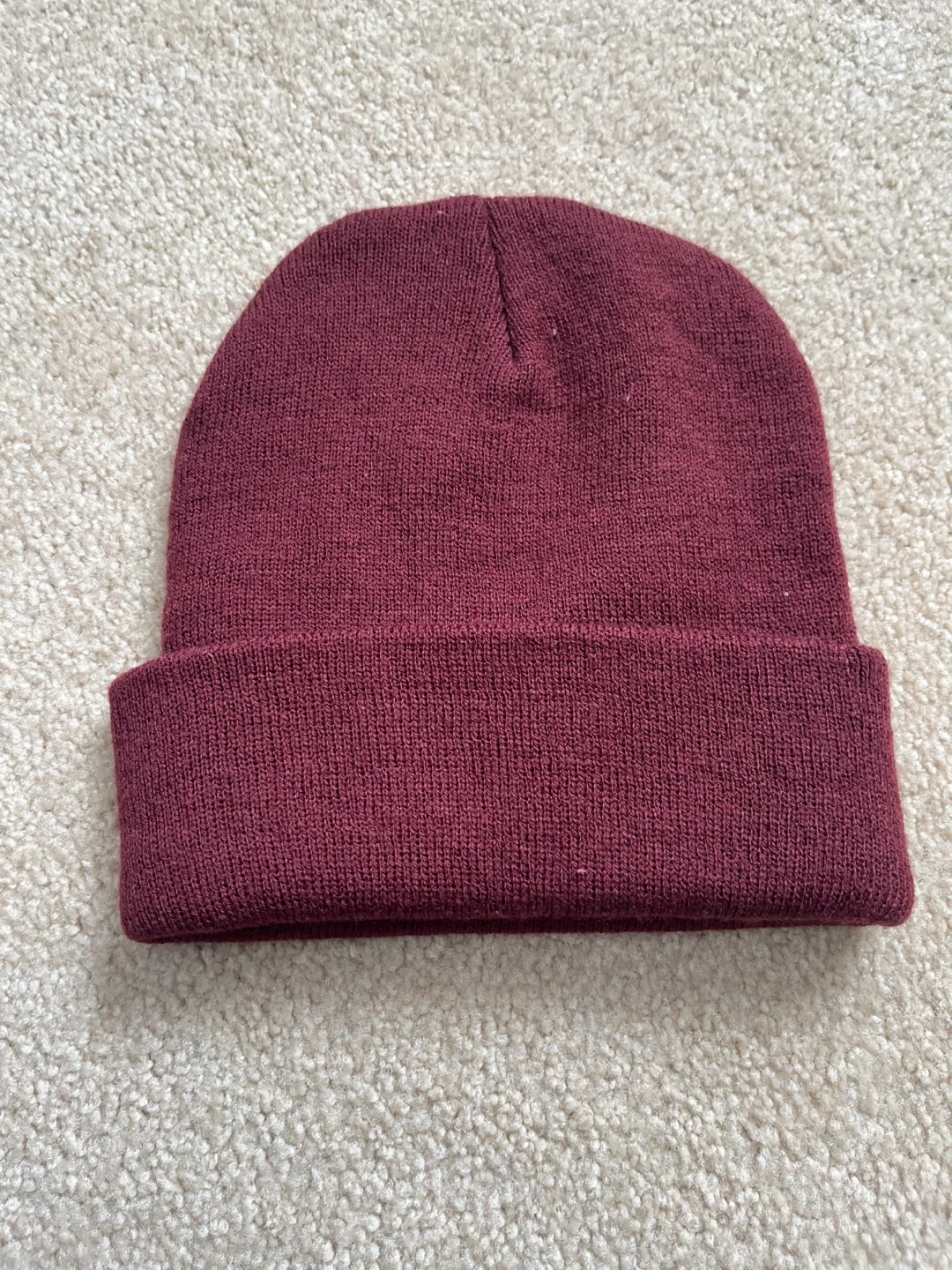Maroon Knit Beanie Hat