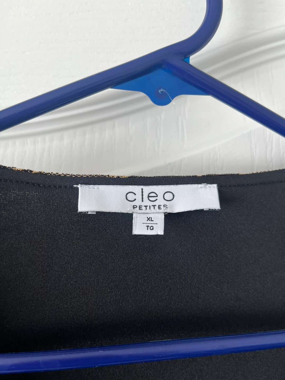 Cleo Petites Black & Gold Sparkle Print Blouse XL - photo 3