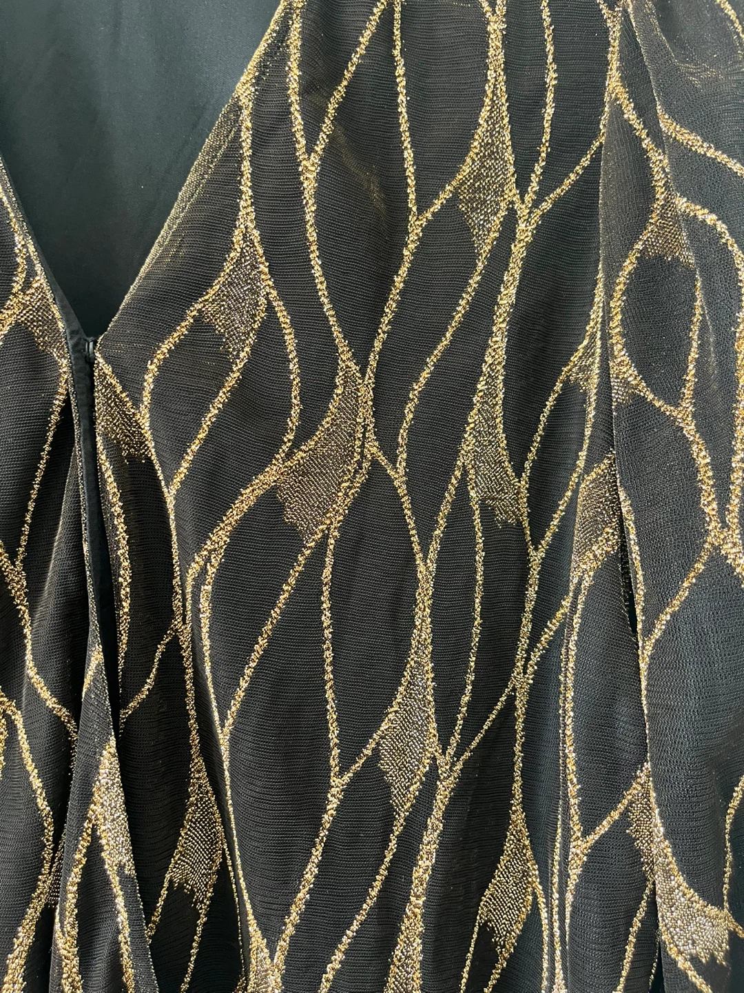 Cleo Petites Black & Gold Sparkle Print Blouse XL - photo 2