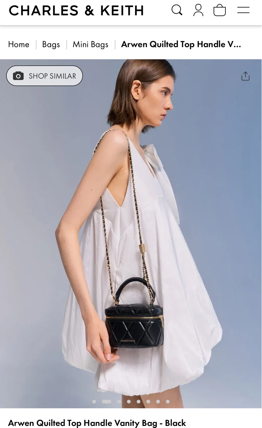 Charles & Keith Arwen Quilted Top Handle Vanity Bag - photo 2