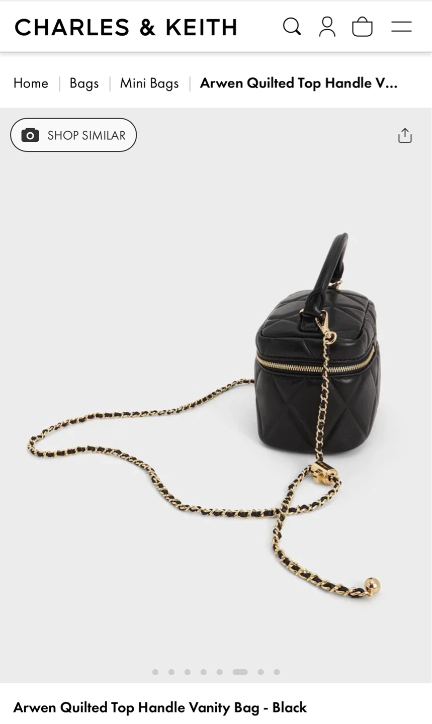 Charles & Keith Arwen Quilted Top Handle Vanity Bag - photo 4