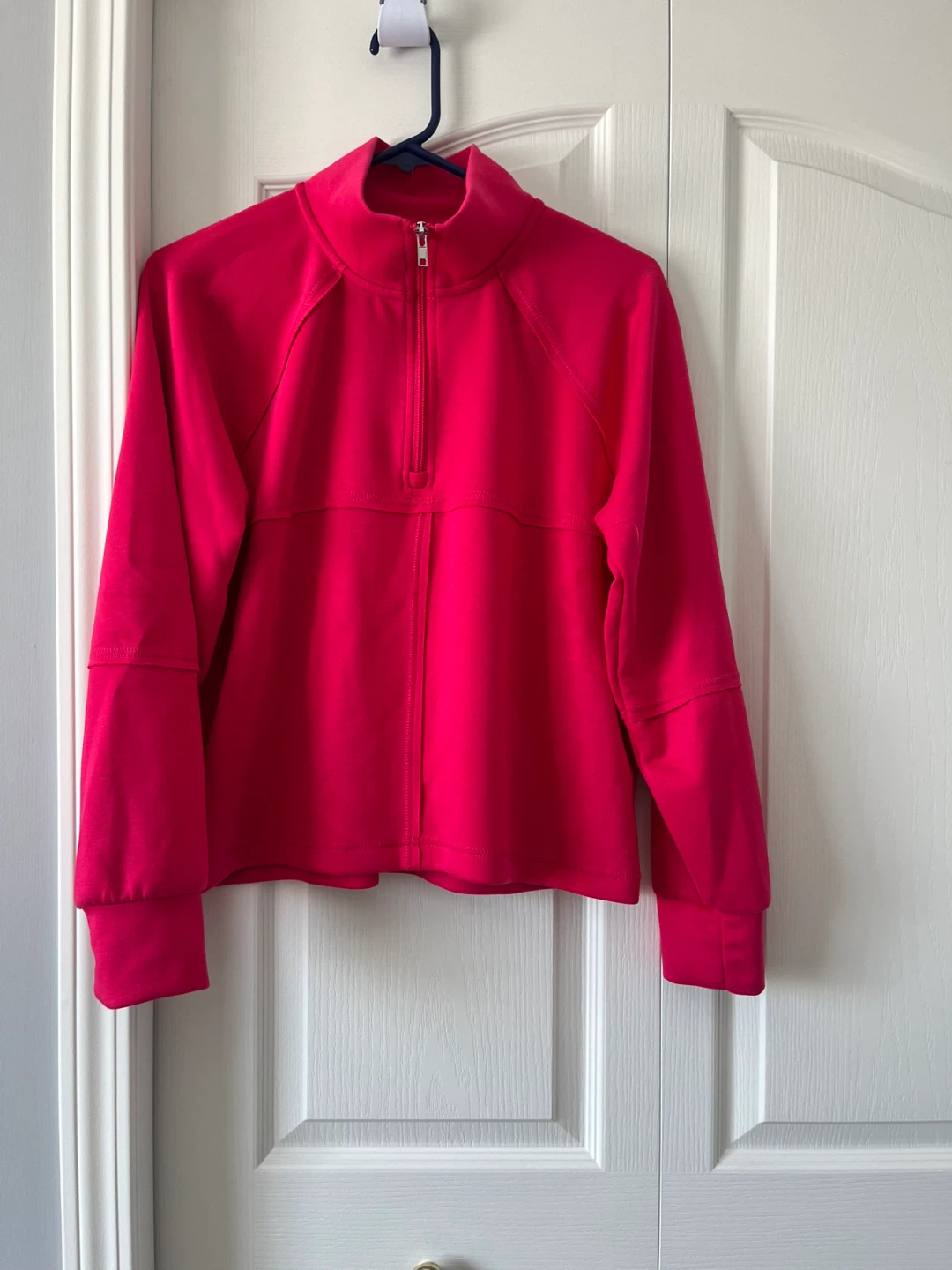 Hot Pink Athletic Quarter Zip Sweatshirt