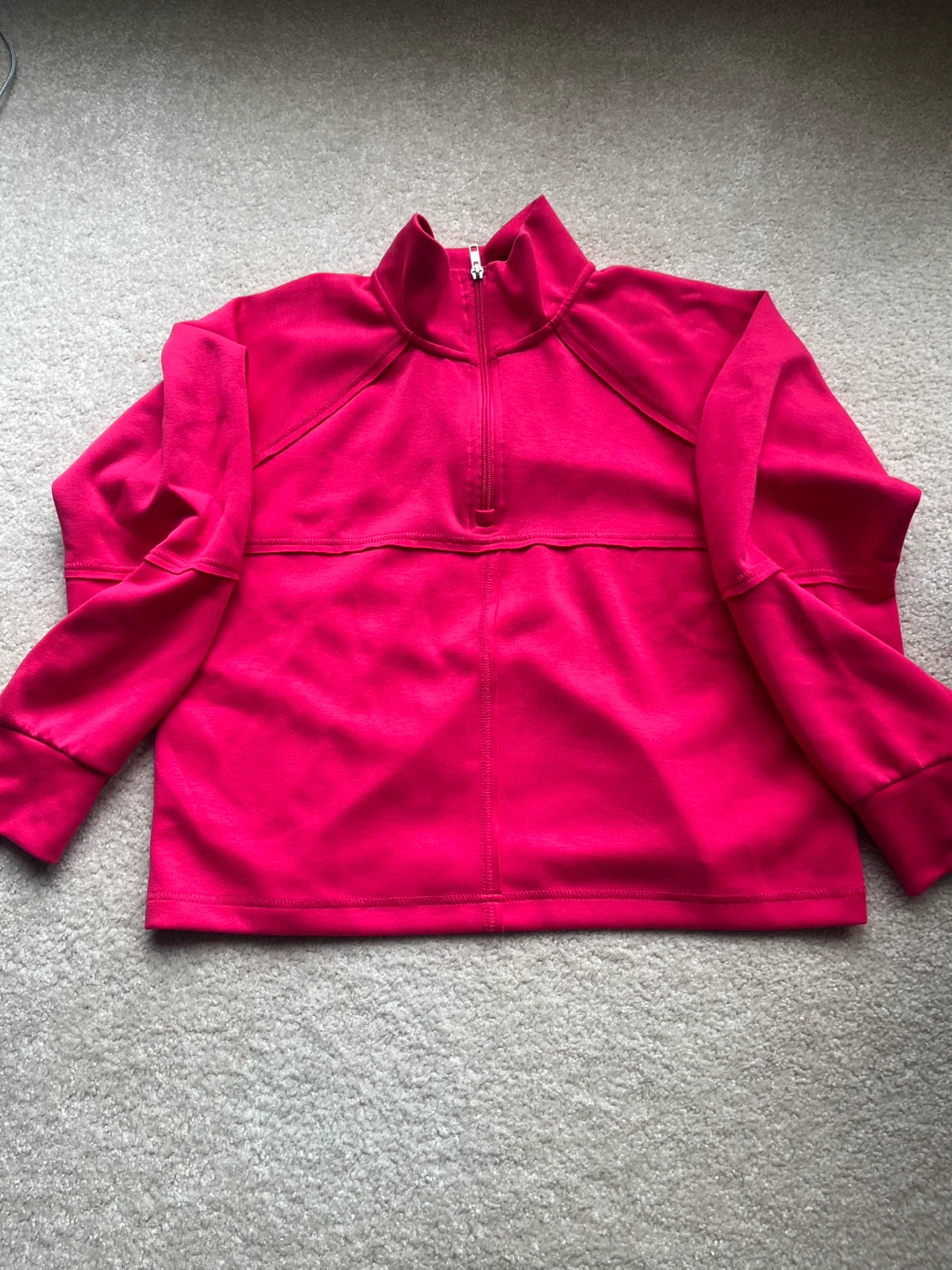 Hot Pink Athletic Quarter Zip Sweatshirt - photo 2
