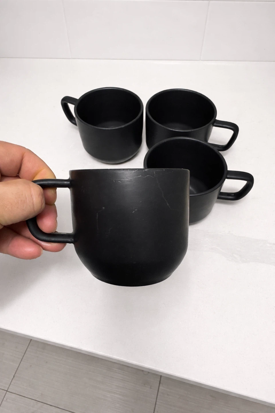 Set of 4 Black GLUCKSTEINHOME Stoneware Mugs - photo 4