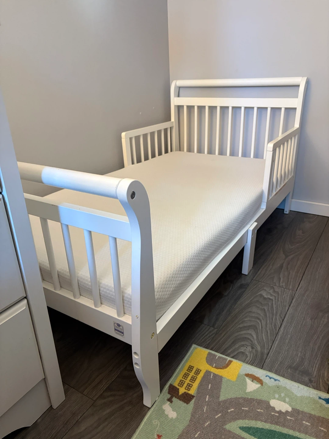 Infant Toddler Bed with Mattress, duvet, fitted sheet