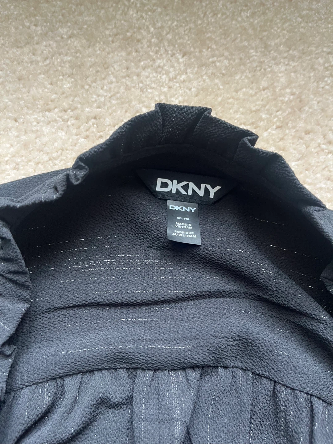 DKNY Black Striped Blouse XXL - photo 3