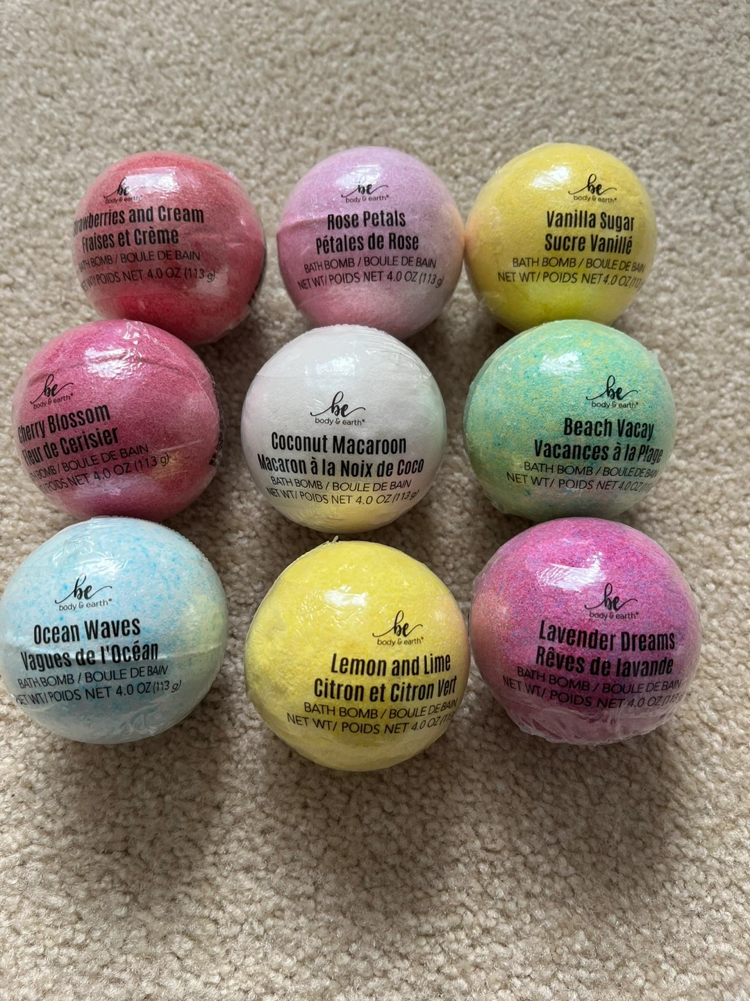 Body & Earth Bath Bombs - Set of 9
