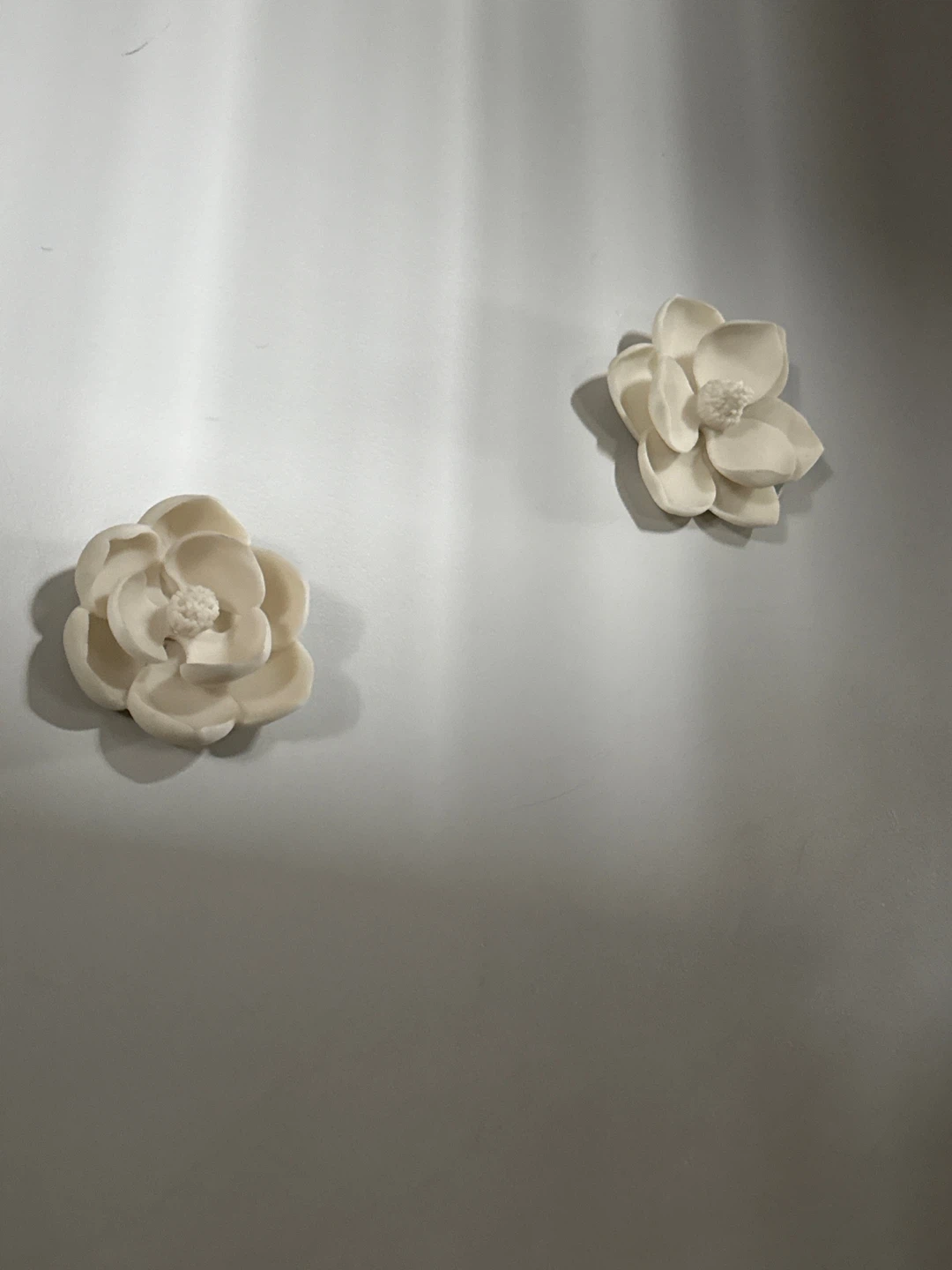Set of 2 Cream Magnolia Flower Wall Decorations