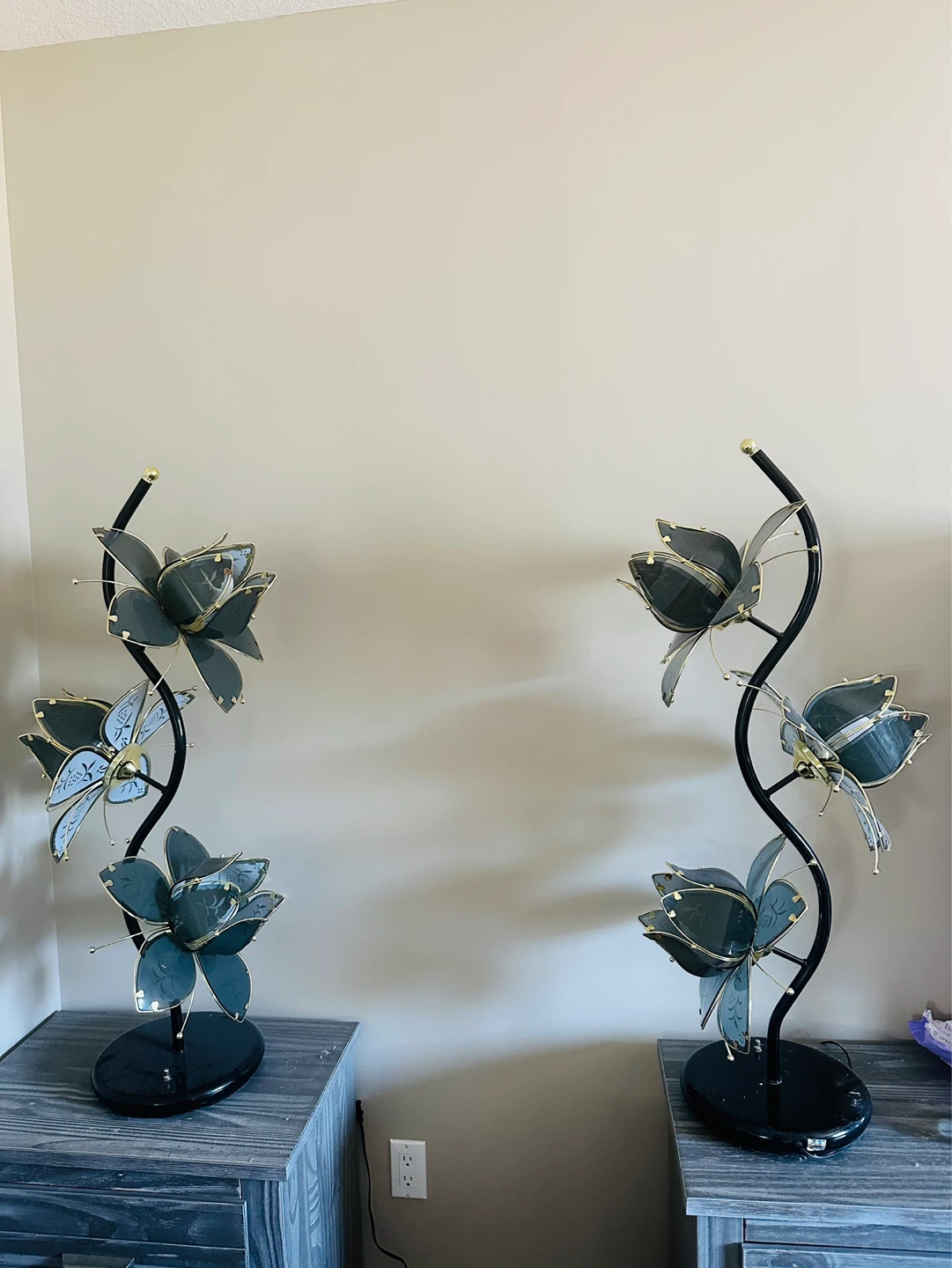 Lotus flower Lamps - Set of 2