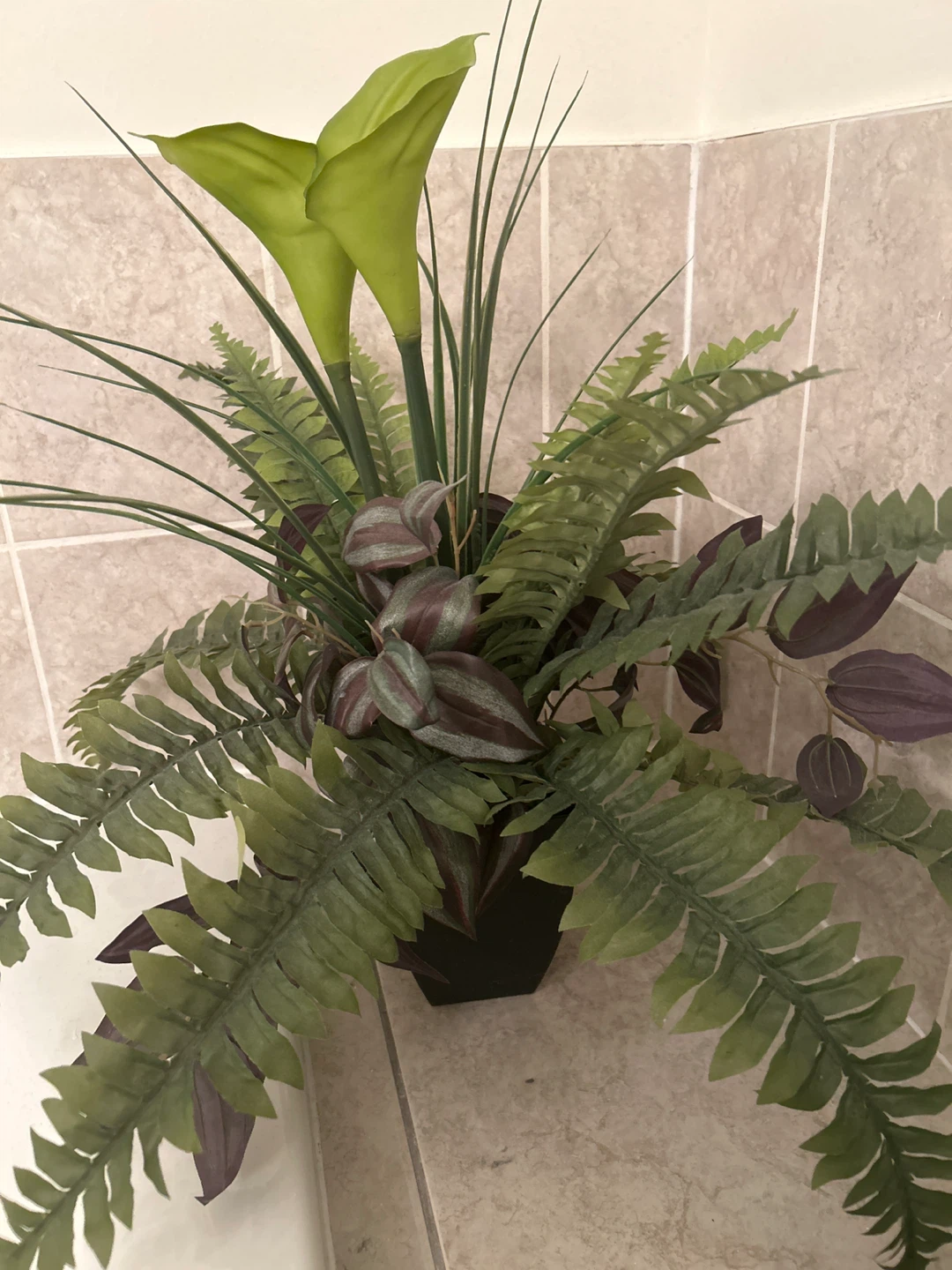 Artificial Plant Arrangement with Callas and Ferns