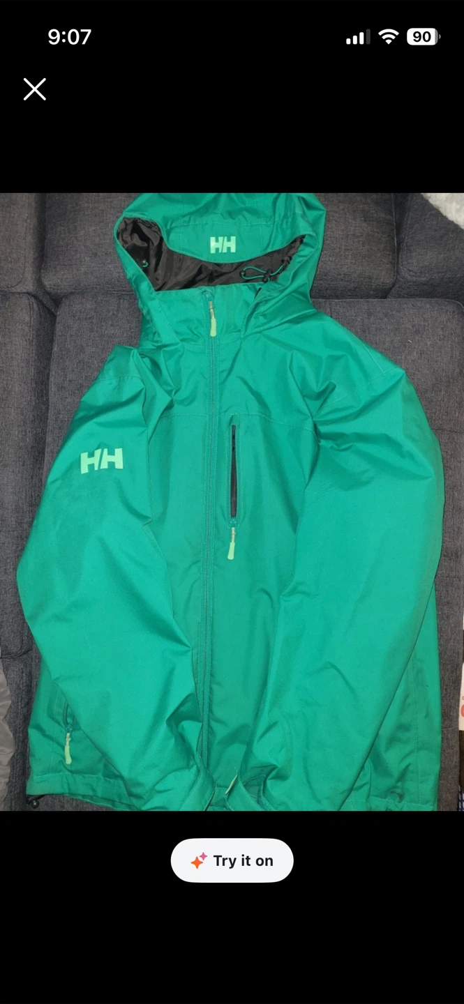 Helly Hansen Green Rain Jacket