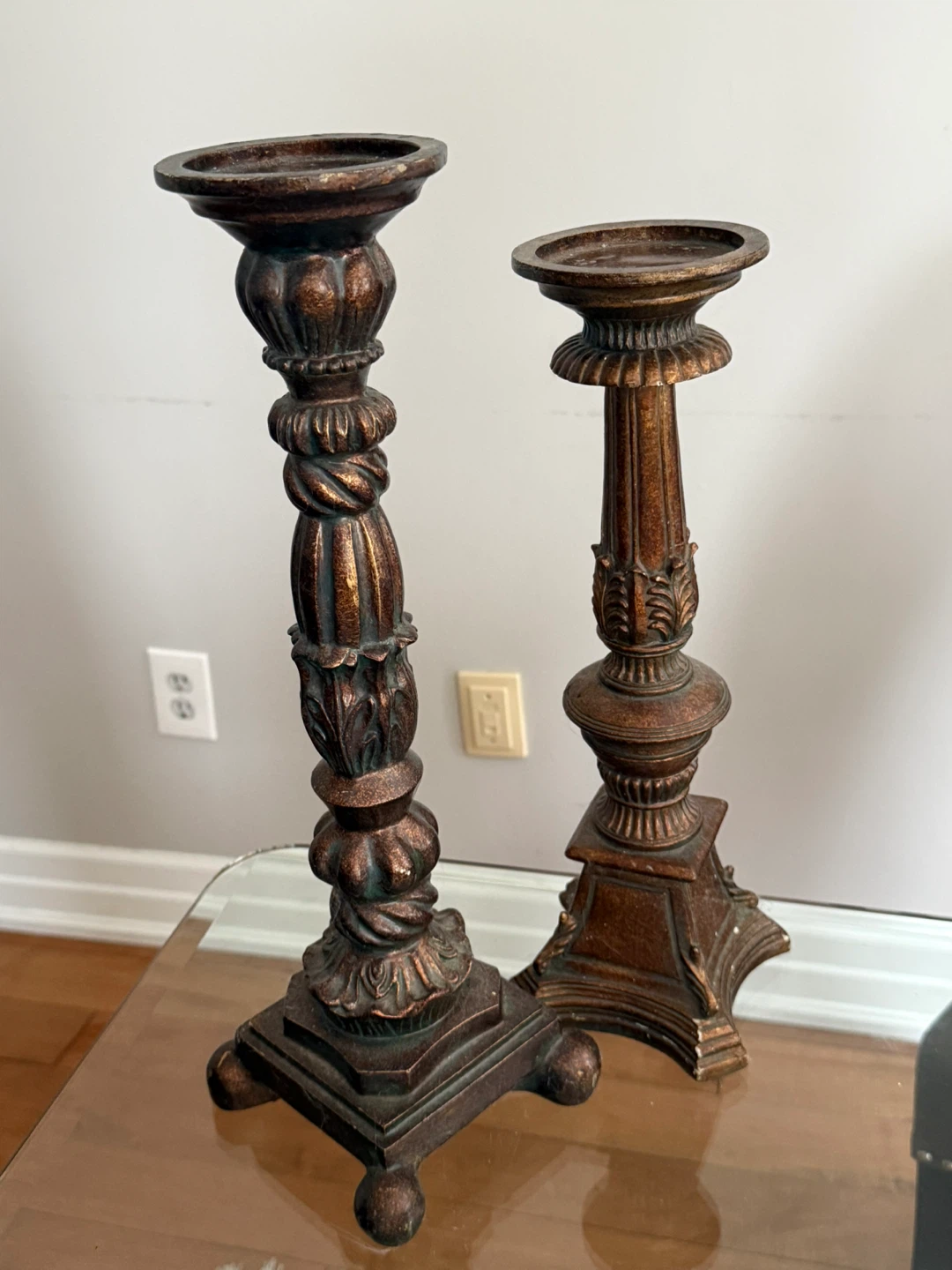 Vintage Style Candlestick Holders (Set of 2)
