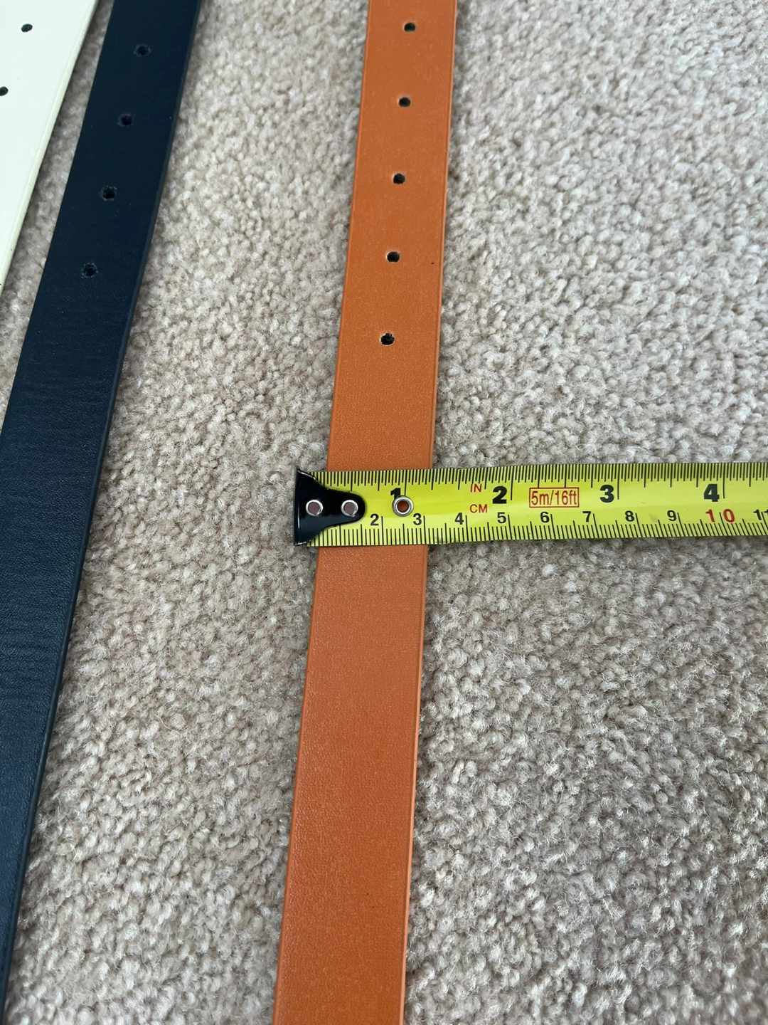 Set of 3 Women's Fashion Belts - Cream, Black, Tan - photo 5