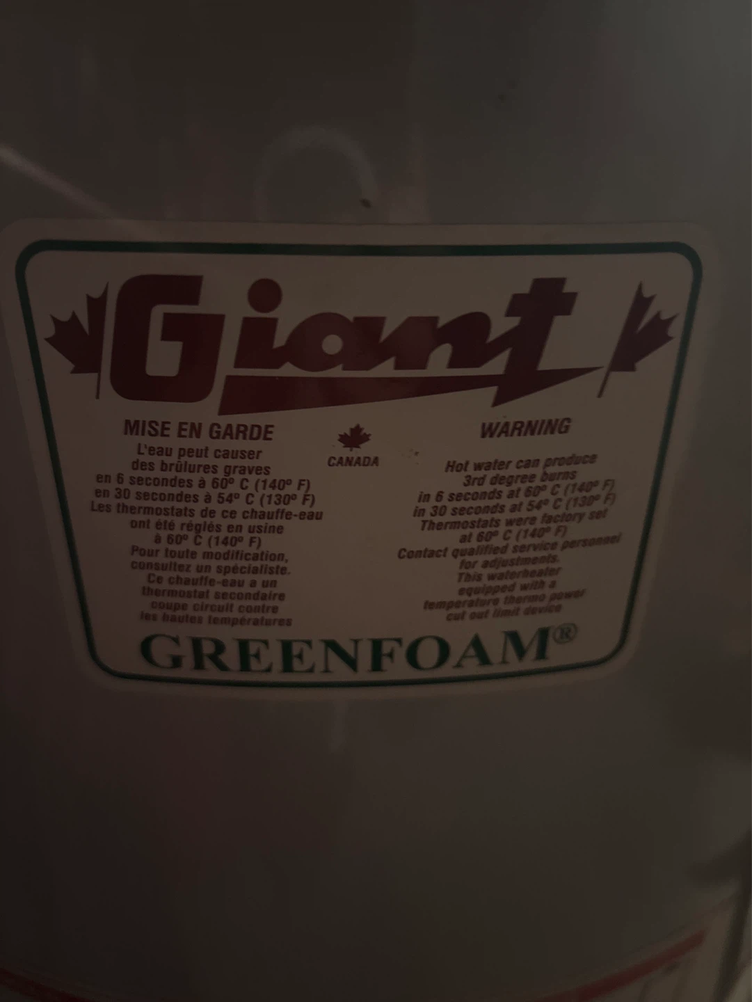 Giant Greenfoam Water Heater - photo 2