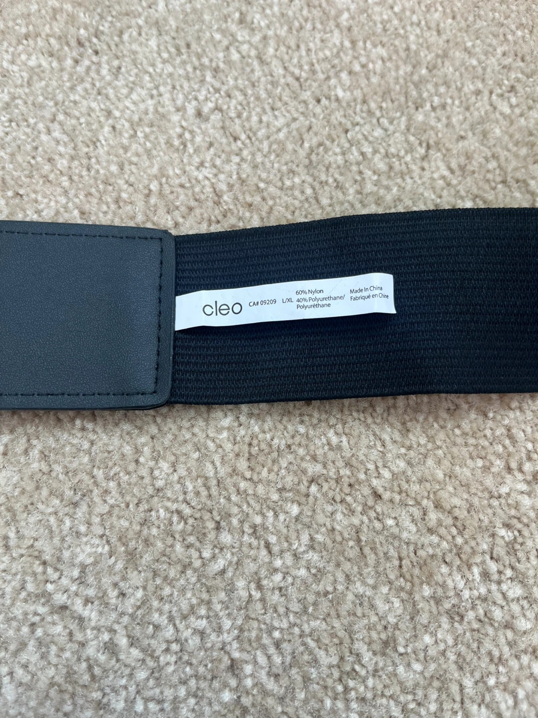 Cleo Black Elastic Belt with Rhinestone Buckle - photo 2