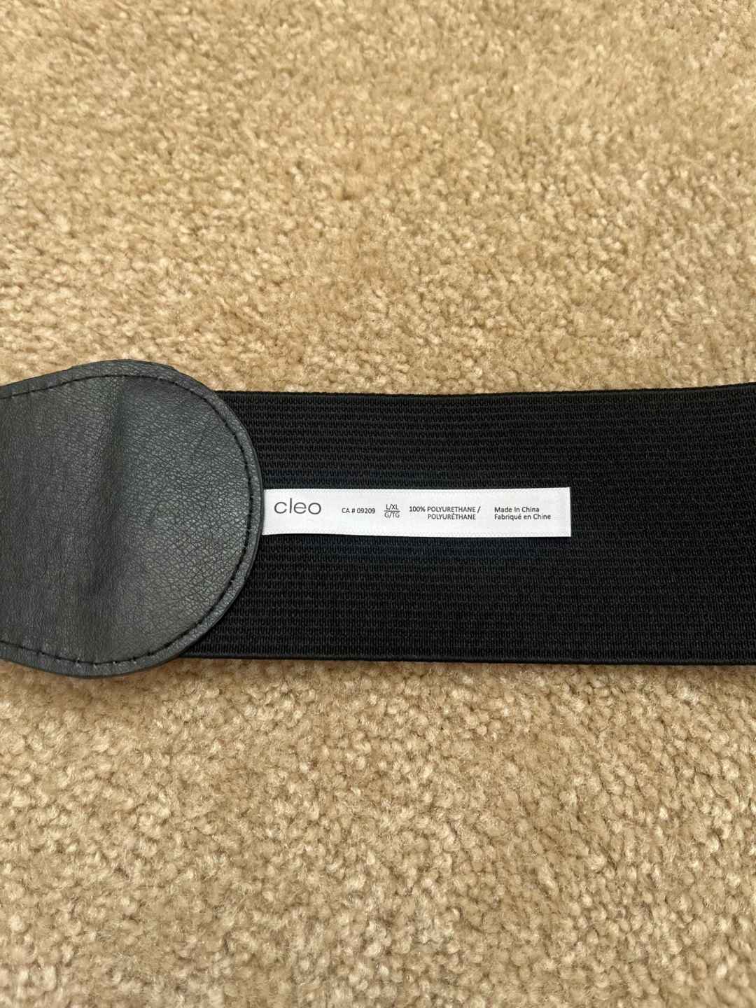 Cleo Black Elastic Belt with Faux Crocodile Detail - photo 2