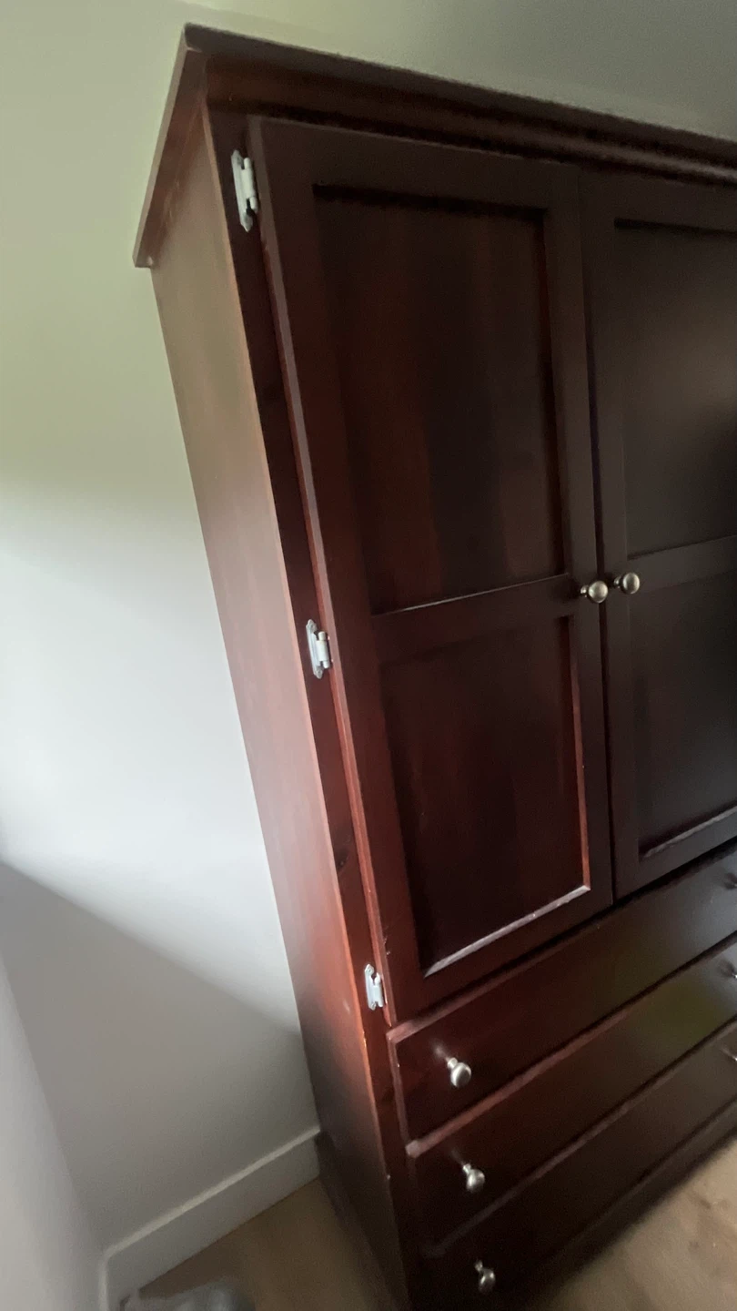 Dark Wood Armoire with Drawers - photo 4