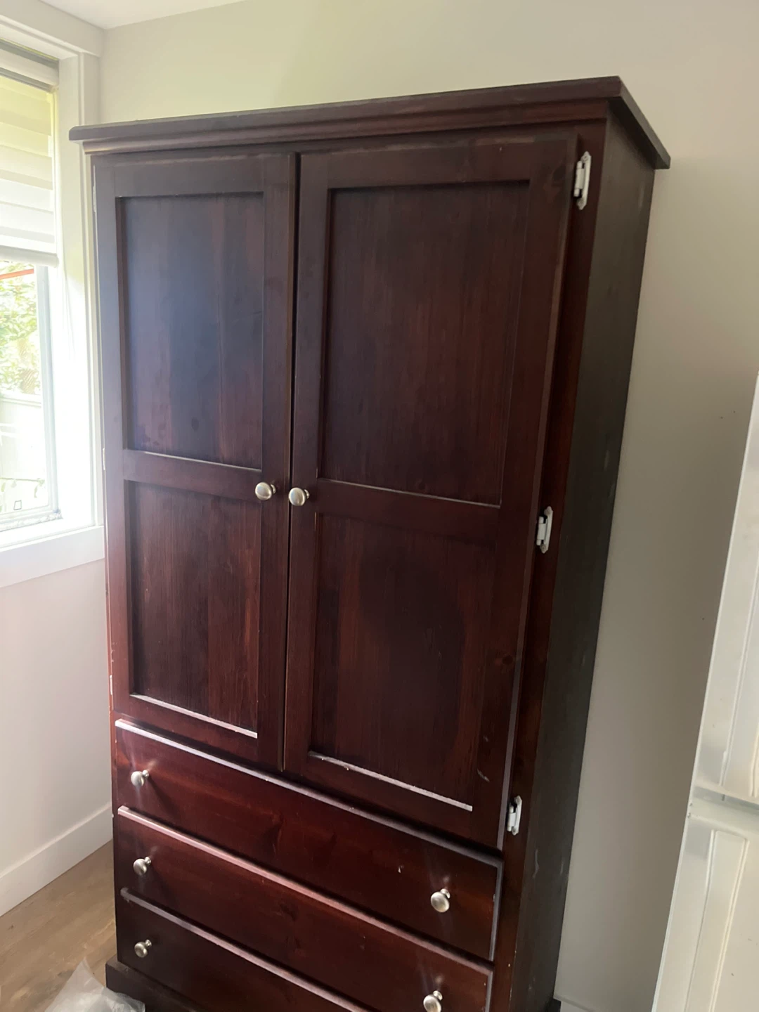 Dark Wood Armoire with Drawers - photo 2