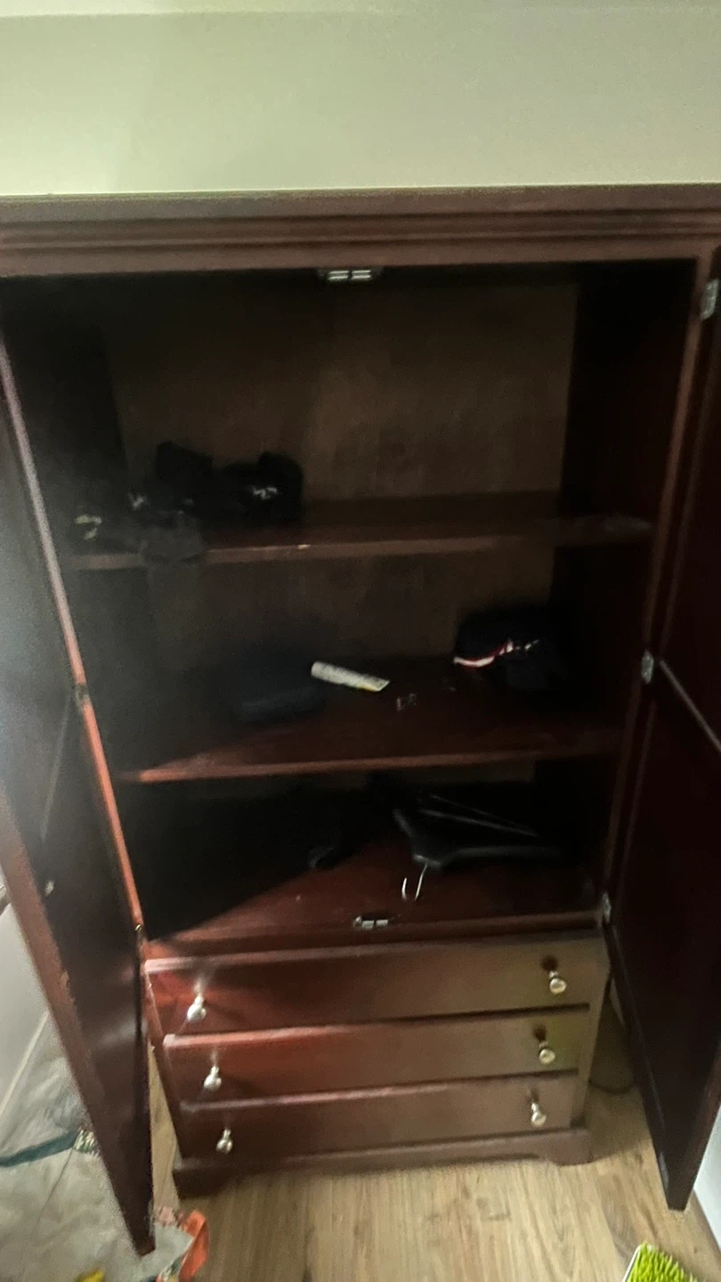Dark Wood Armoire with Drawers - photo 5