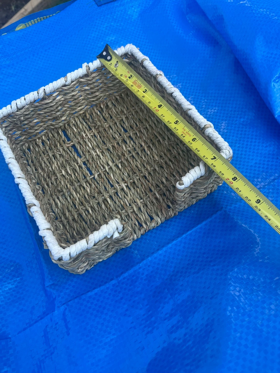 Woven Storage Basket with White Trim - photo 4