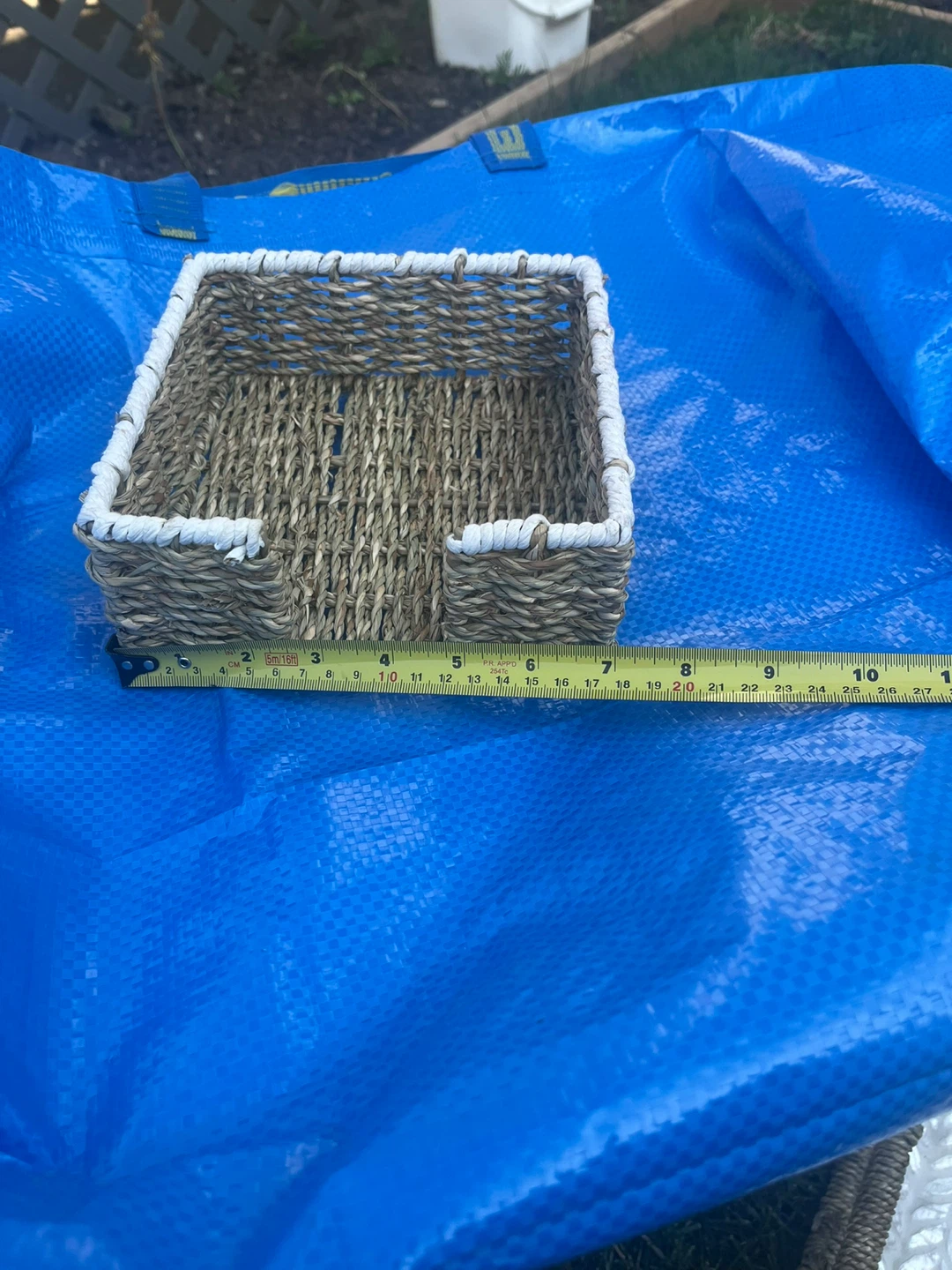 Woven Storage Basket with White Trim - photo 2
