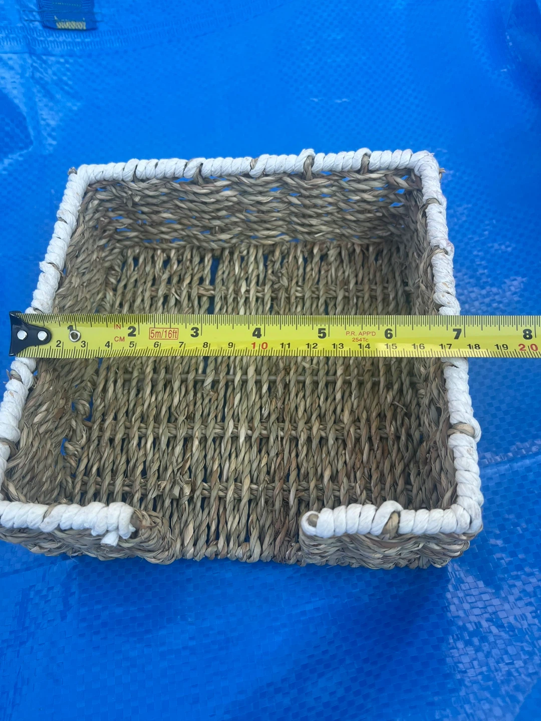 Woven Storage Basket with White Trim - photo 3