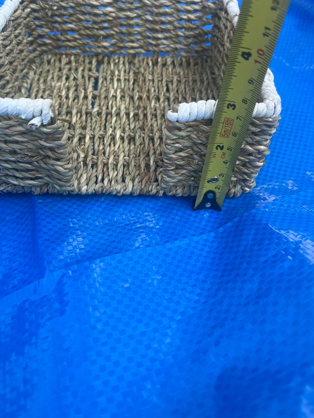 Woven Storage Basket with White Trim - photo 5