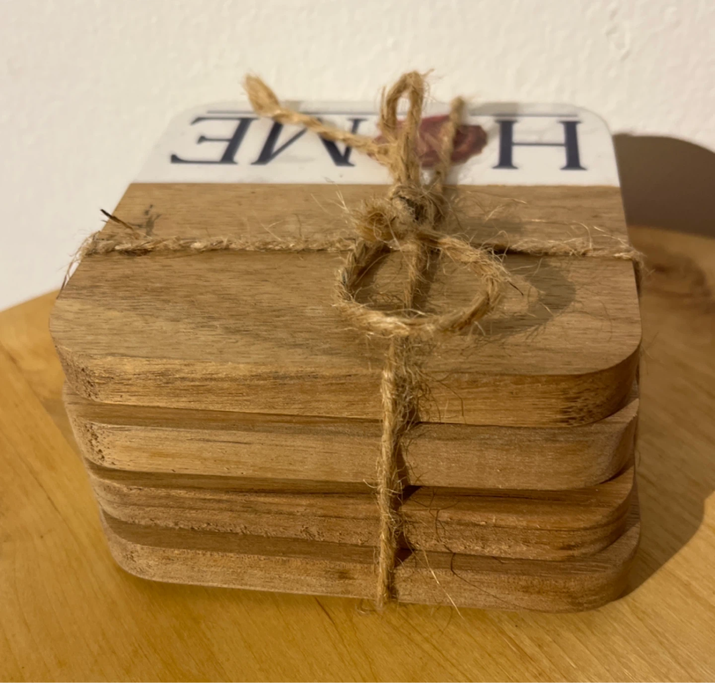 Set of 4 "HOME" Coasters with Shell Design - photo 4