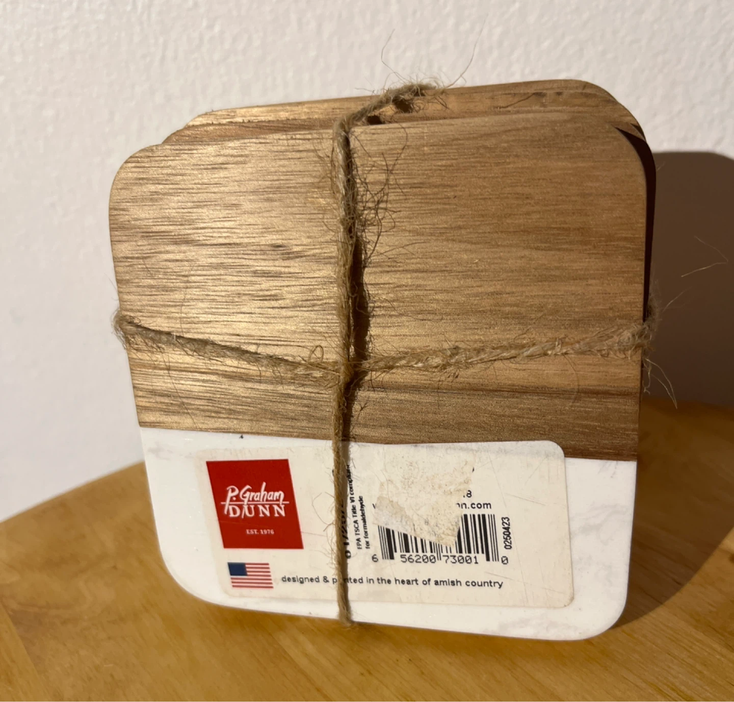 Set of 4 "HOME" Coasters with Shell Design - photo 5