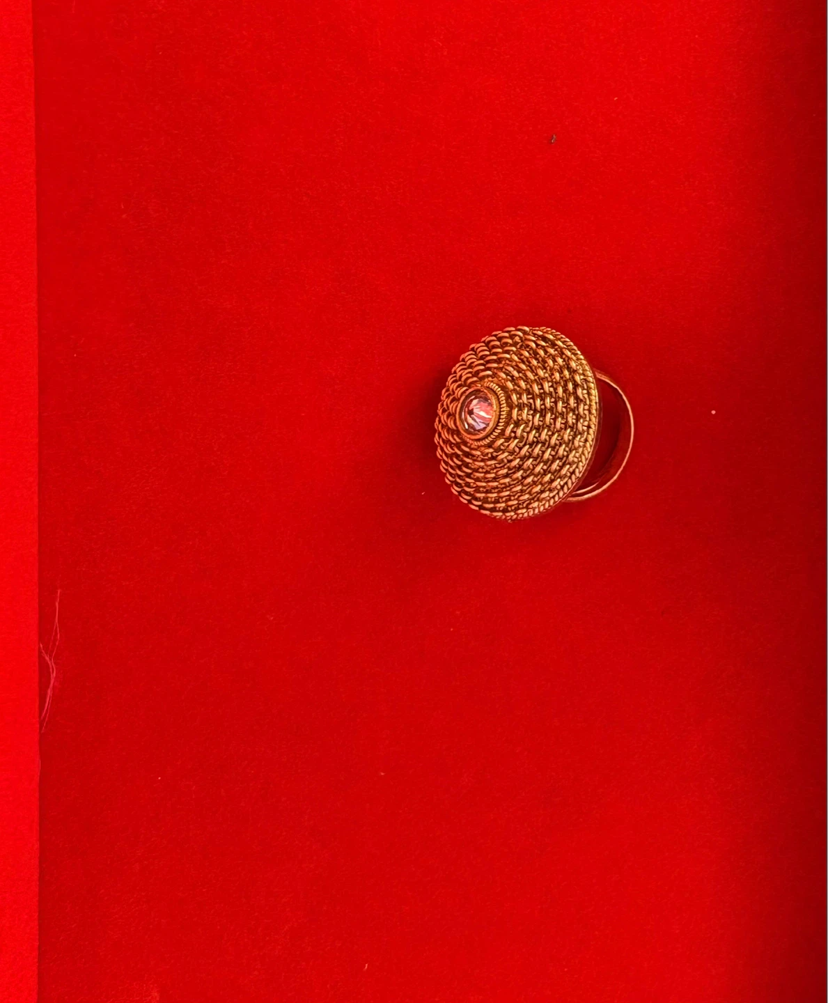 Gold-tone Nose Ring with Textured Design - photo 3