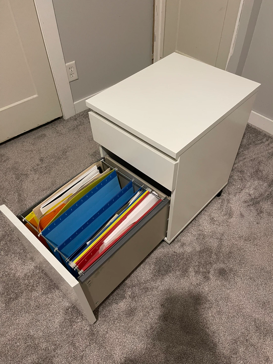 White Filing Cabinet with Drawers - photo 3