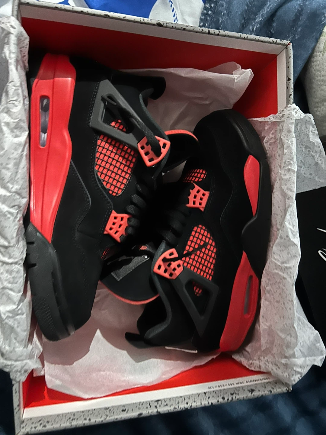 Air Jordan 4 Retro SE Black Cement Red Men's Shoes