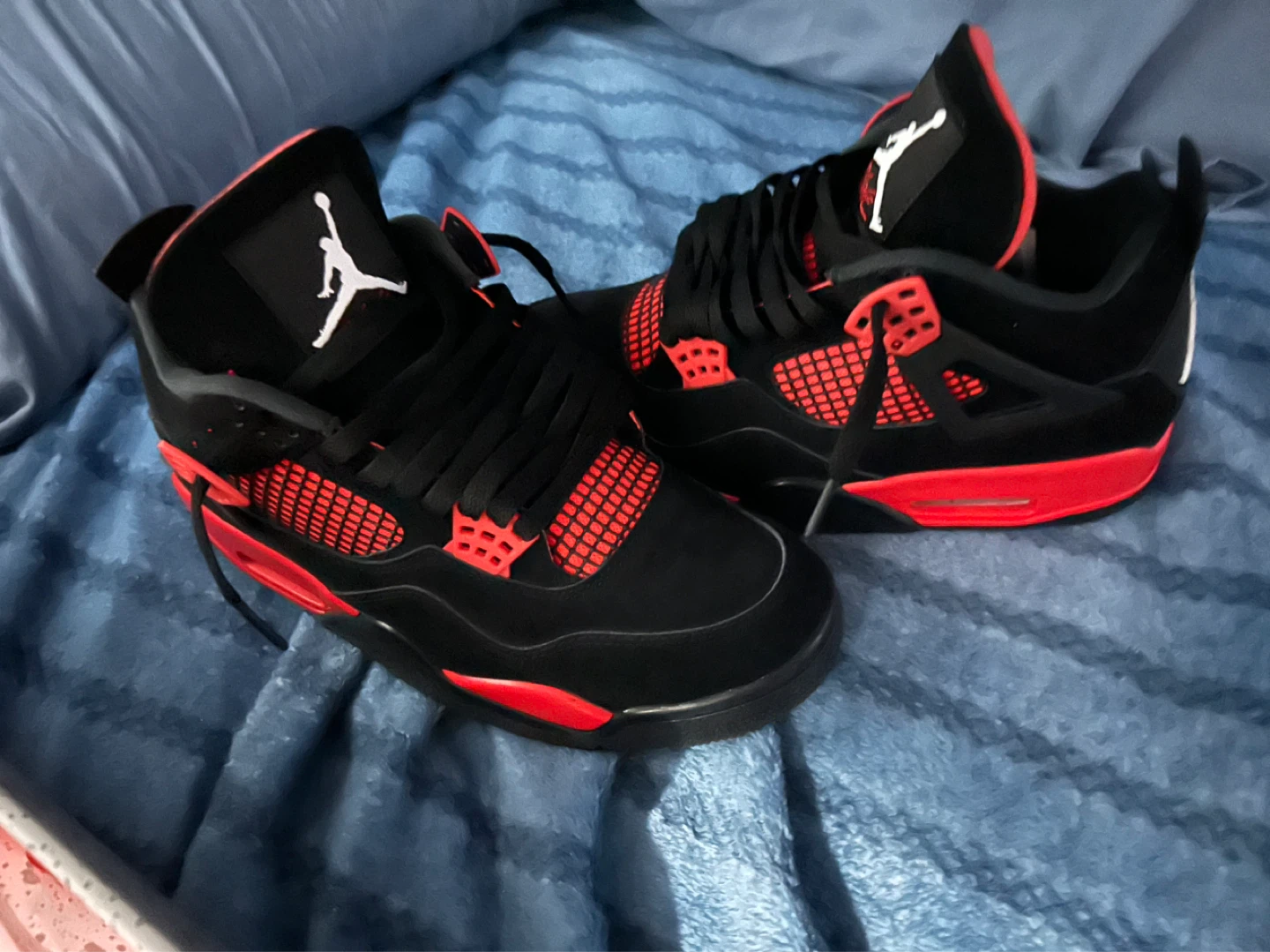 Air Jordan 4 Retro SE Black Cement Red Men's Shoes - photo 3