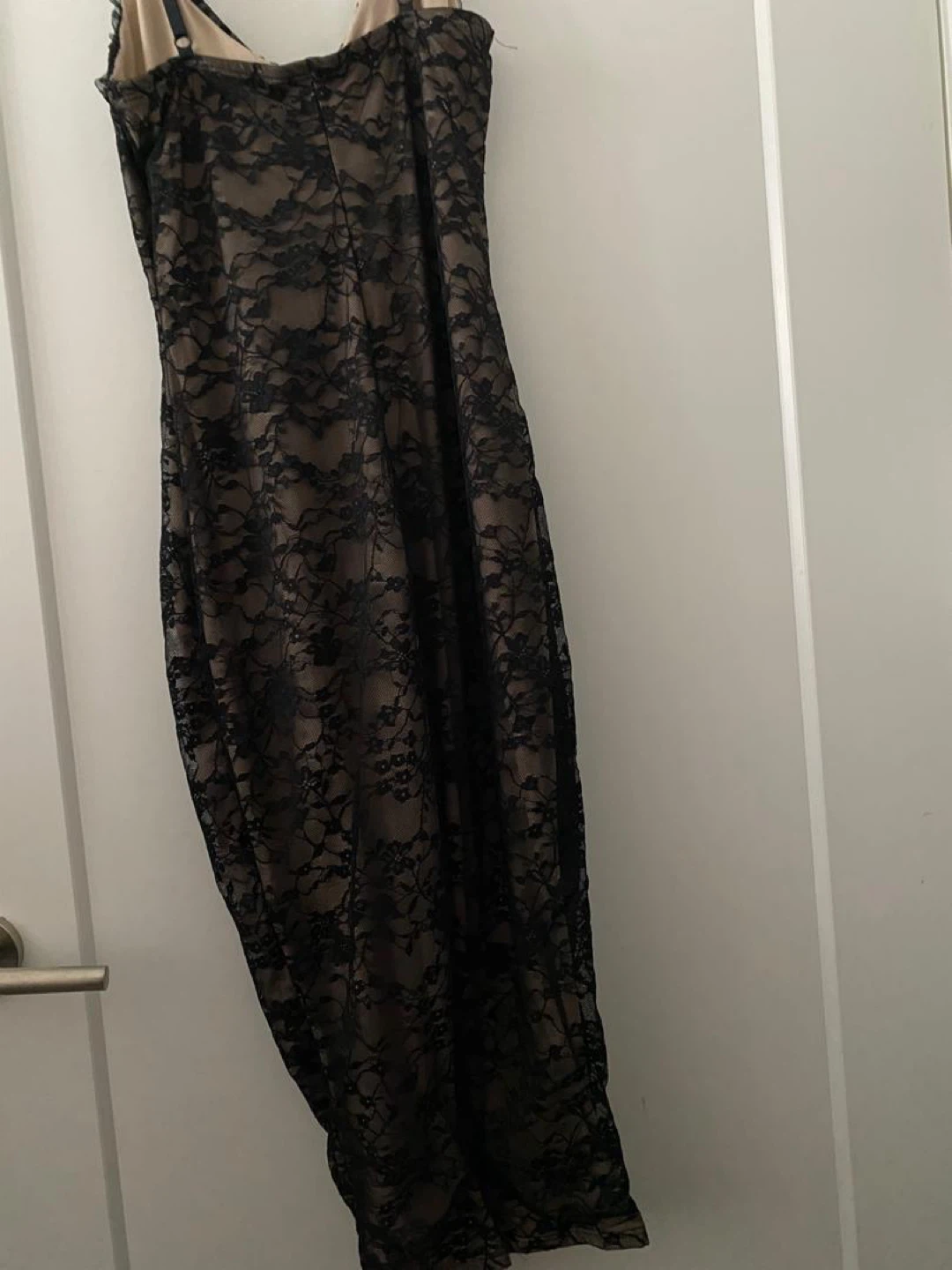 Fashion Nova Sabrina Lace Capri Jumpsuit - Black - Size L - photo 2