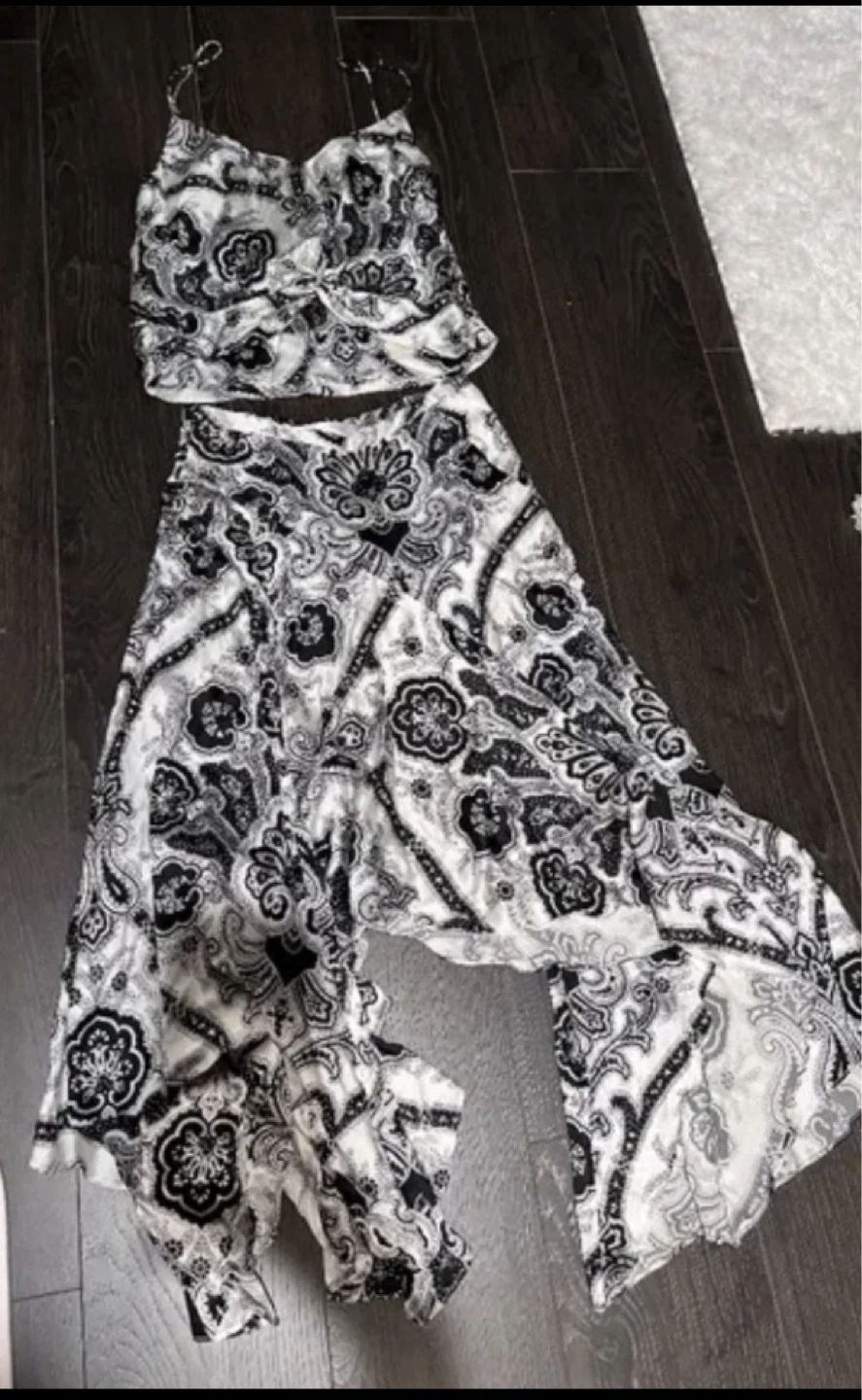 Caroline Constas Silk Top Skirt Matching Set XS NEW