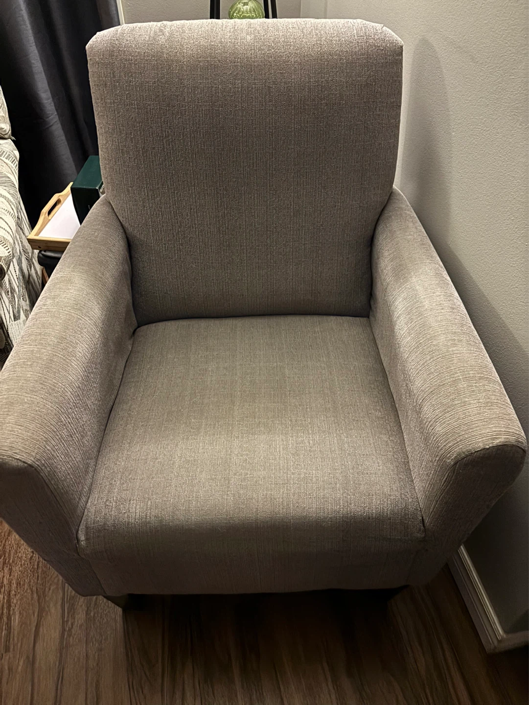 Moving- Need to sell Grey Fabric Accent Chair