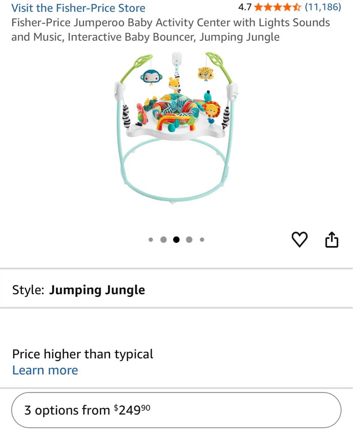 Fisher-Price Jumperoo Activity Center Jumping Jungle