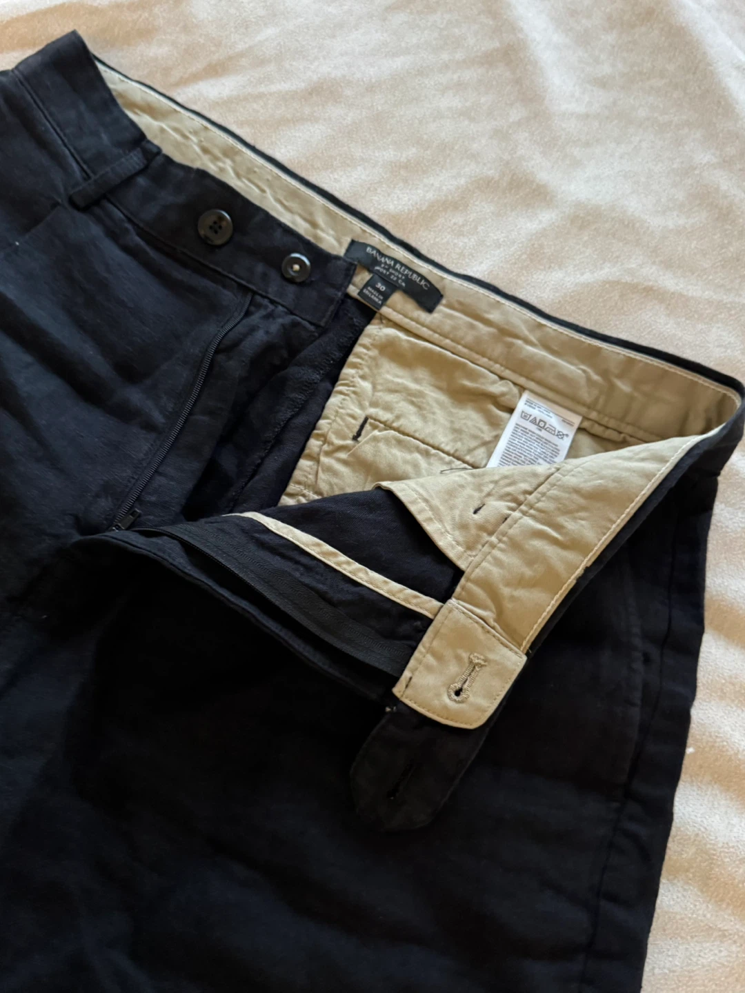 Banana Republic 9" Short Black Linen Blend Shorts