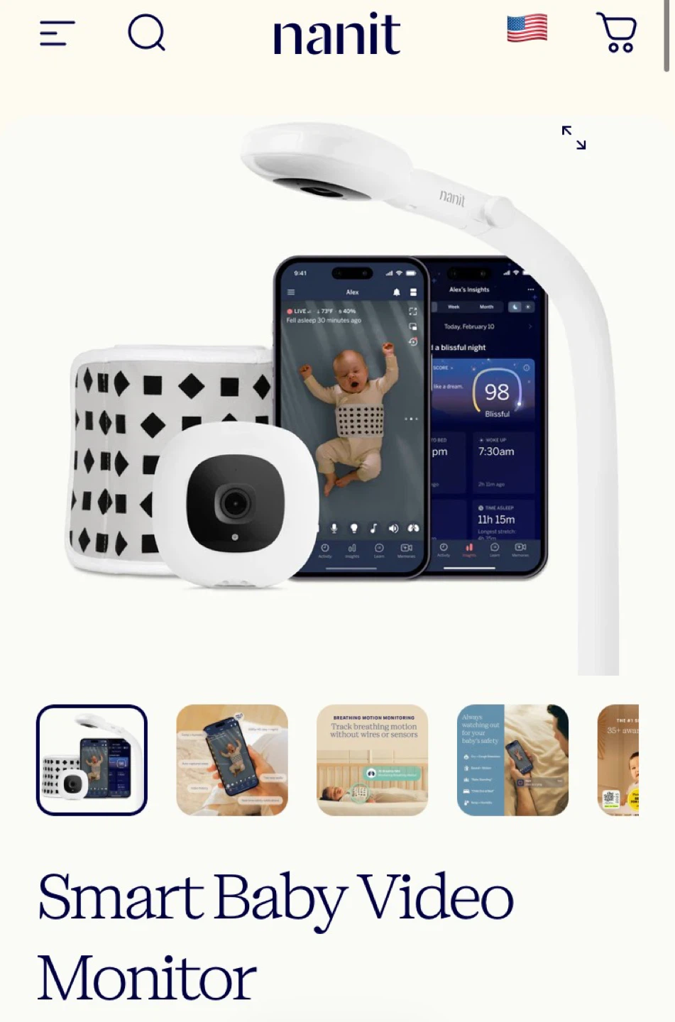 Nanit Pro Baby Monitor with Stand