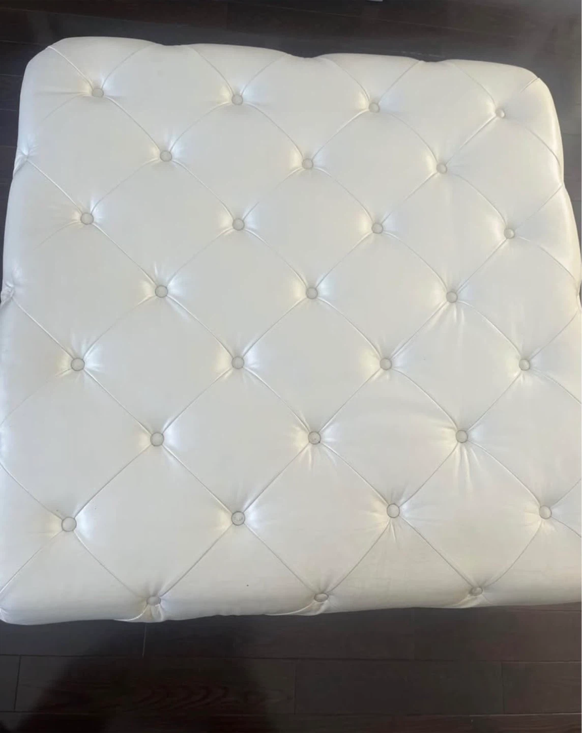 White Tufted Ottoman Footrest