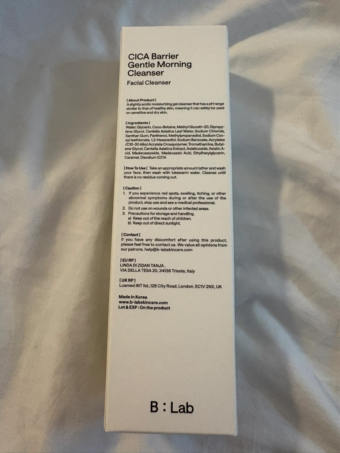 BRAND NEW B:Lab CICA Barrier Gentle Morning Cleanser, 120 ml - photo 2