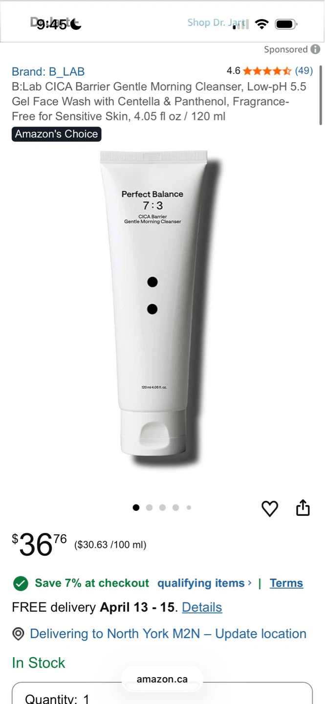 BRAND NEW B:Lab CICA Barrier Gentle Morning Cleanser, 120 ml - photo 3