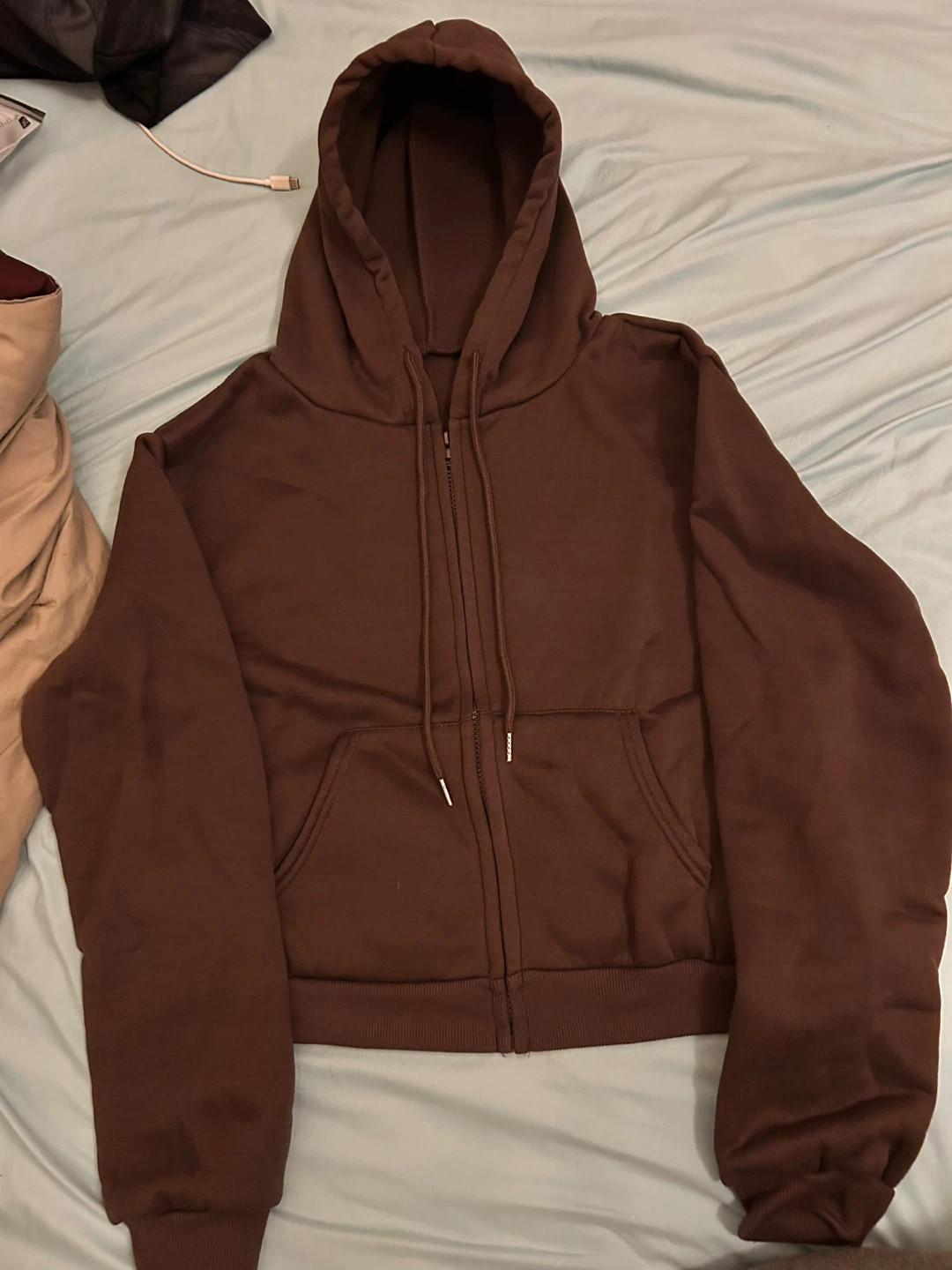 Brown Zip-Up Hoodie