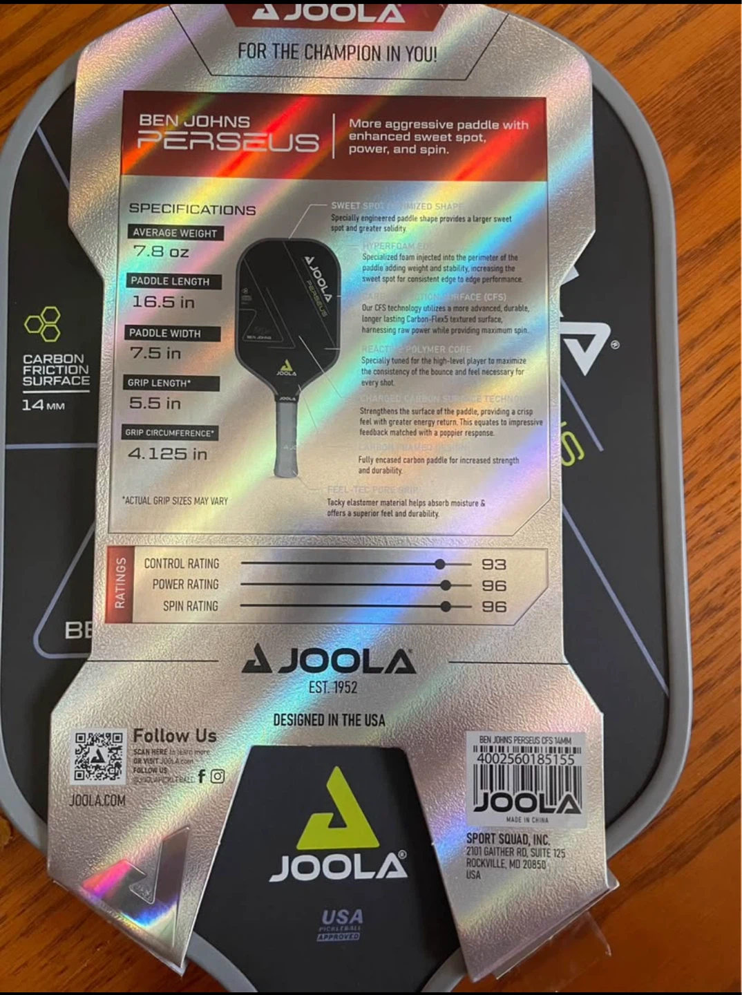Brand new Joola Ben Johns Perseus Pickleball Paddle - photo 4