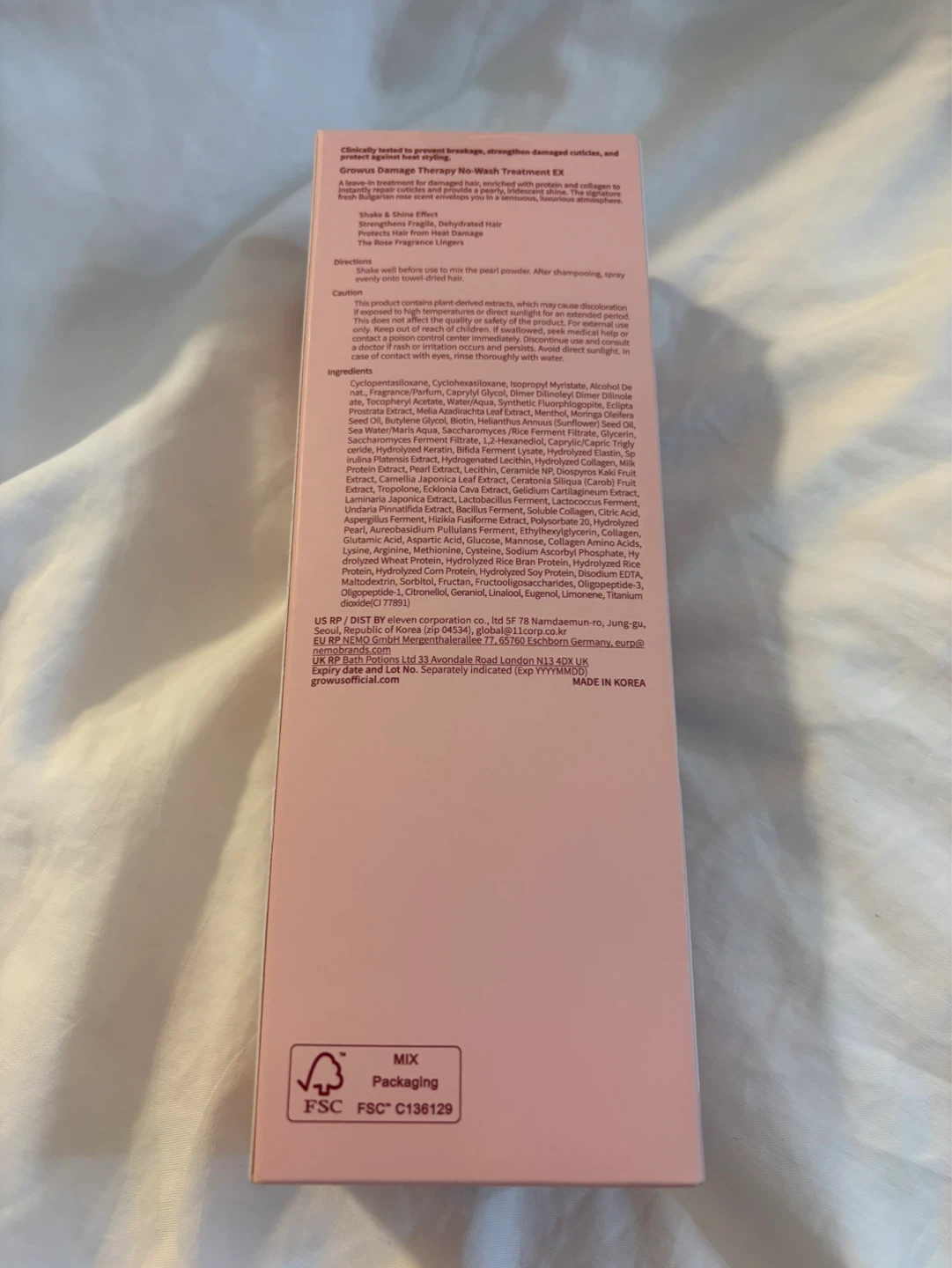 GROWUS Damage Therapy No-Wash Treatment EX 250ml - photo 2