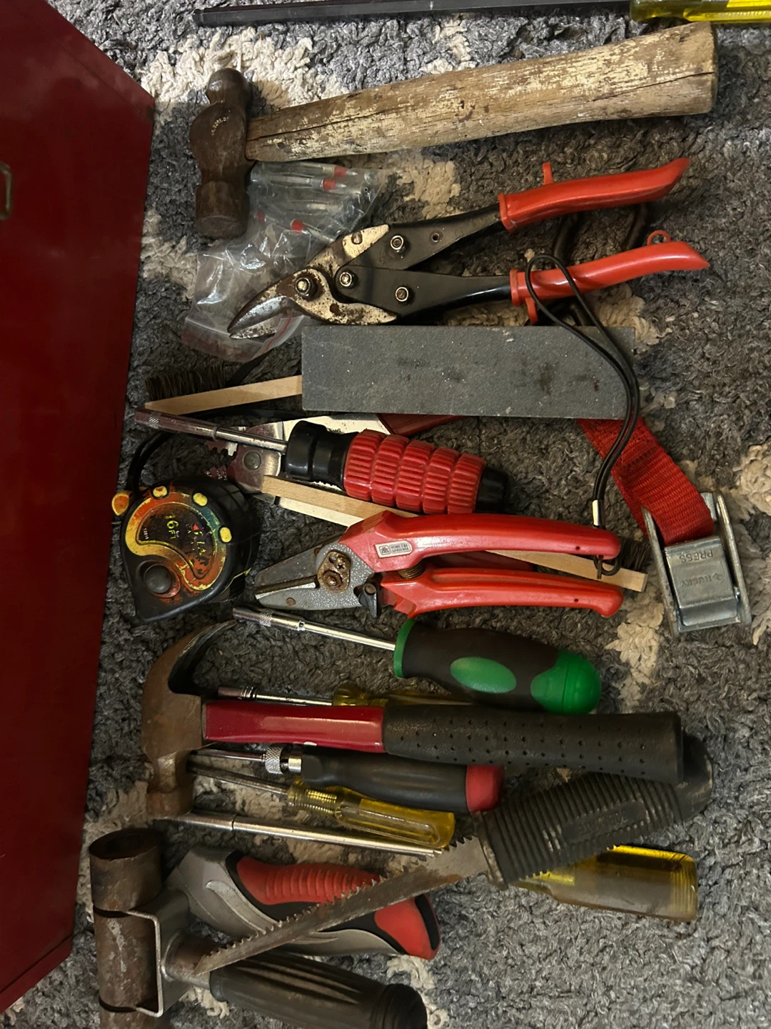 Red Metal Toolbox with Assorted Tools - photo 5